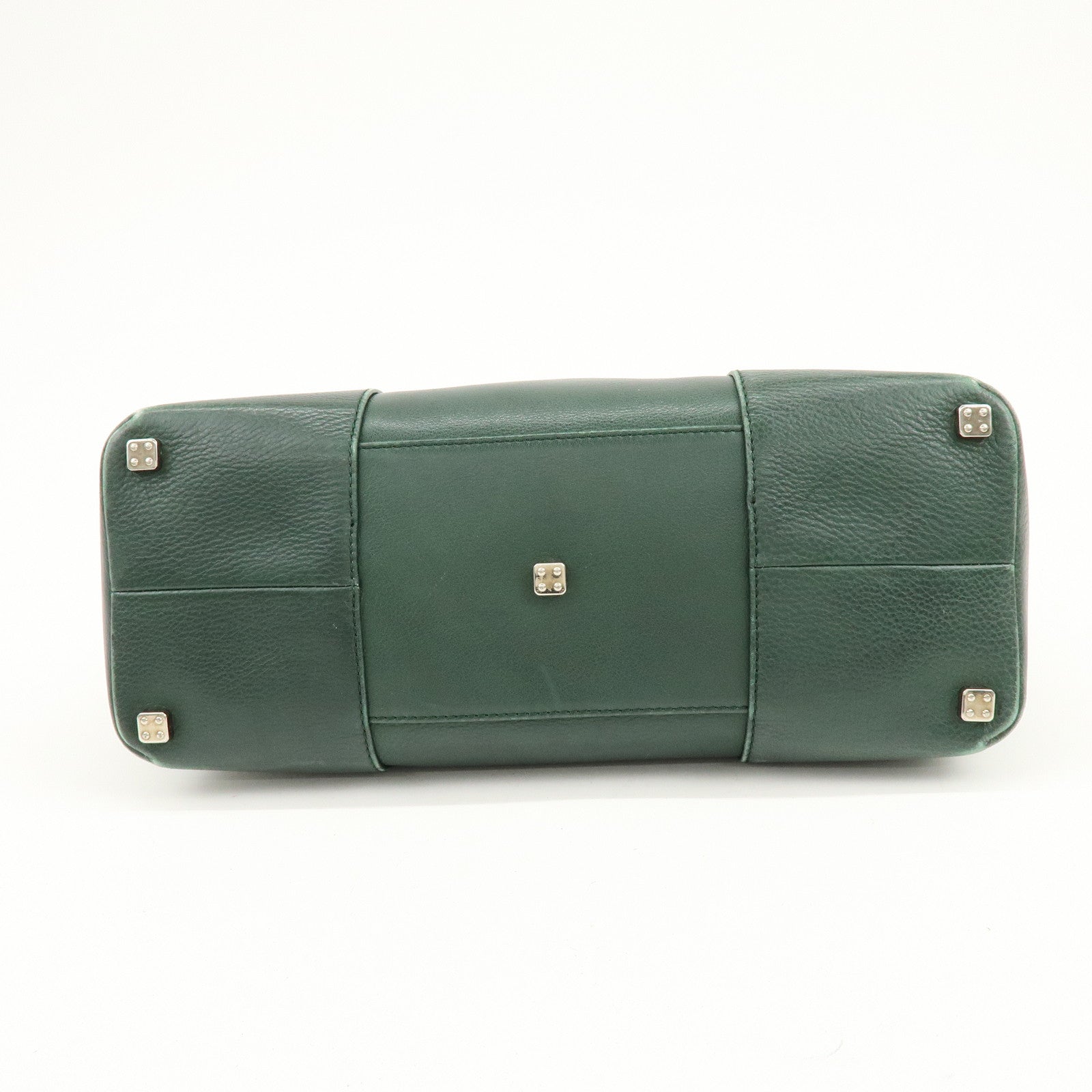 LOEWE Anagram Leather Tote Bag Hand Bag Green