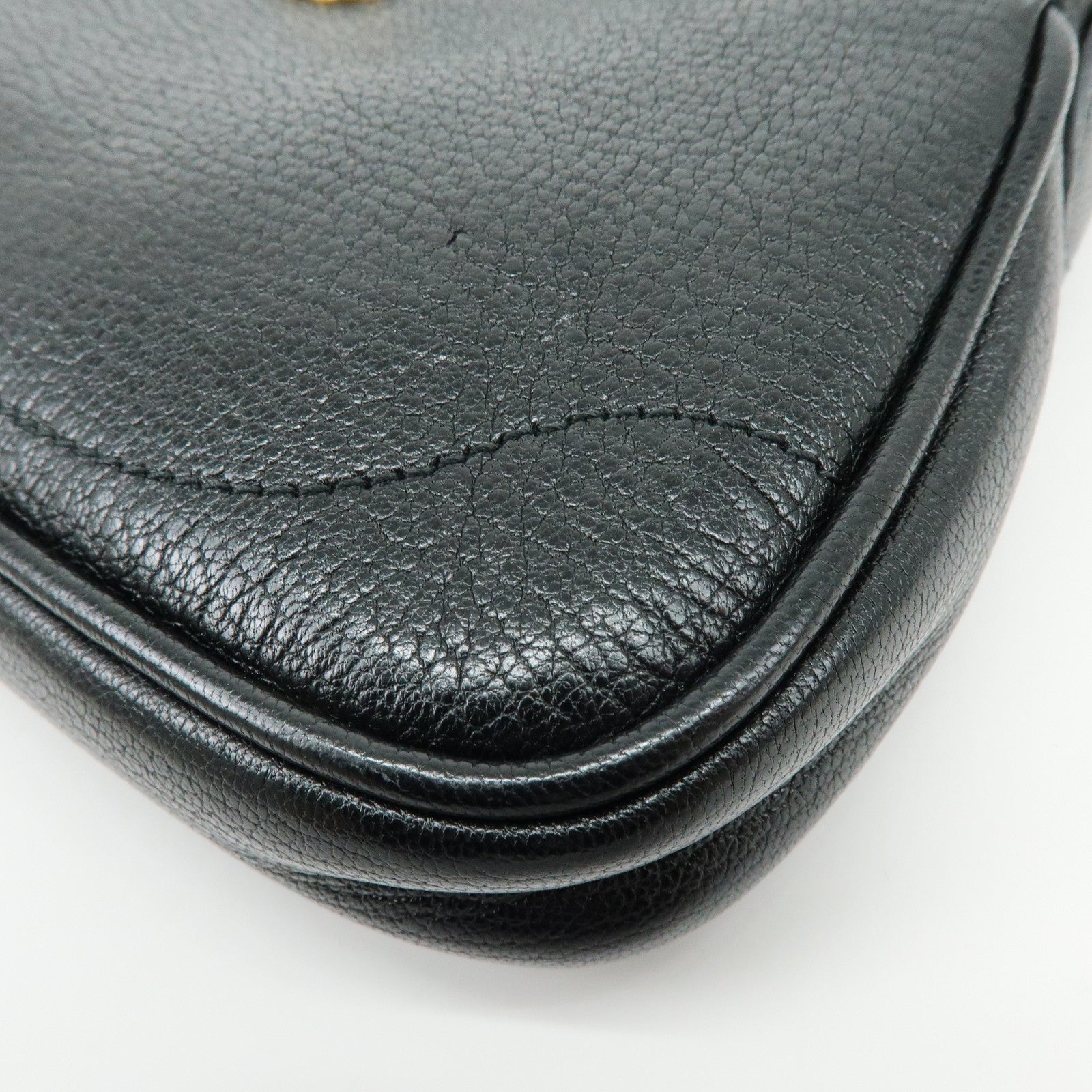 GUCCI GG Marmont Leather Small Hand Bag Black 139076