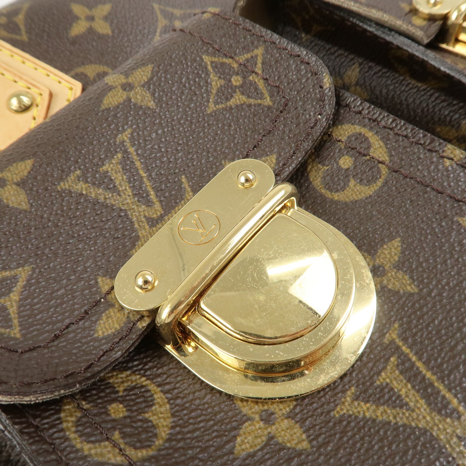 Louis Vuitton Monogram Manhattan PM Hand Bag Brown M40026