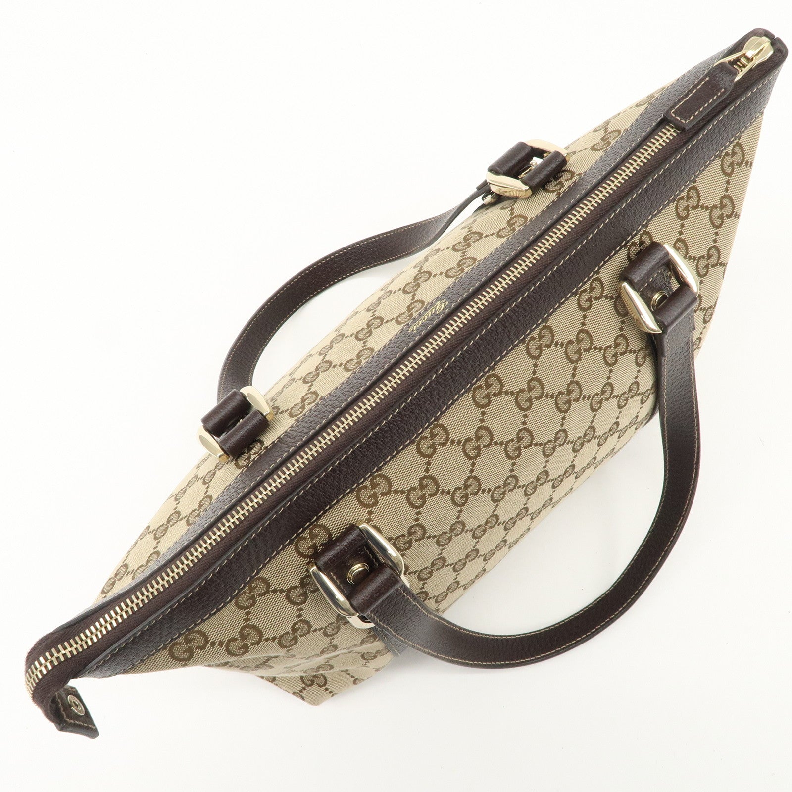 GUCCI Abbey GG Canvas Leather Shoulder Bag Beige Brown 141470 Used