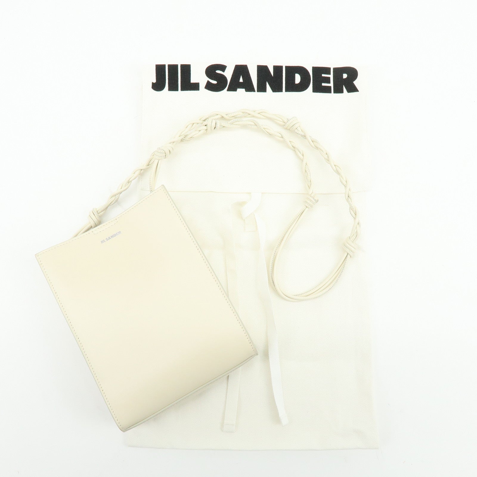 JIL SANDER Leather Shoulder Bag Crossbody Bag Ivory