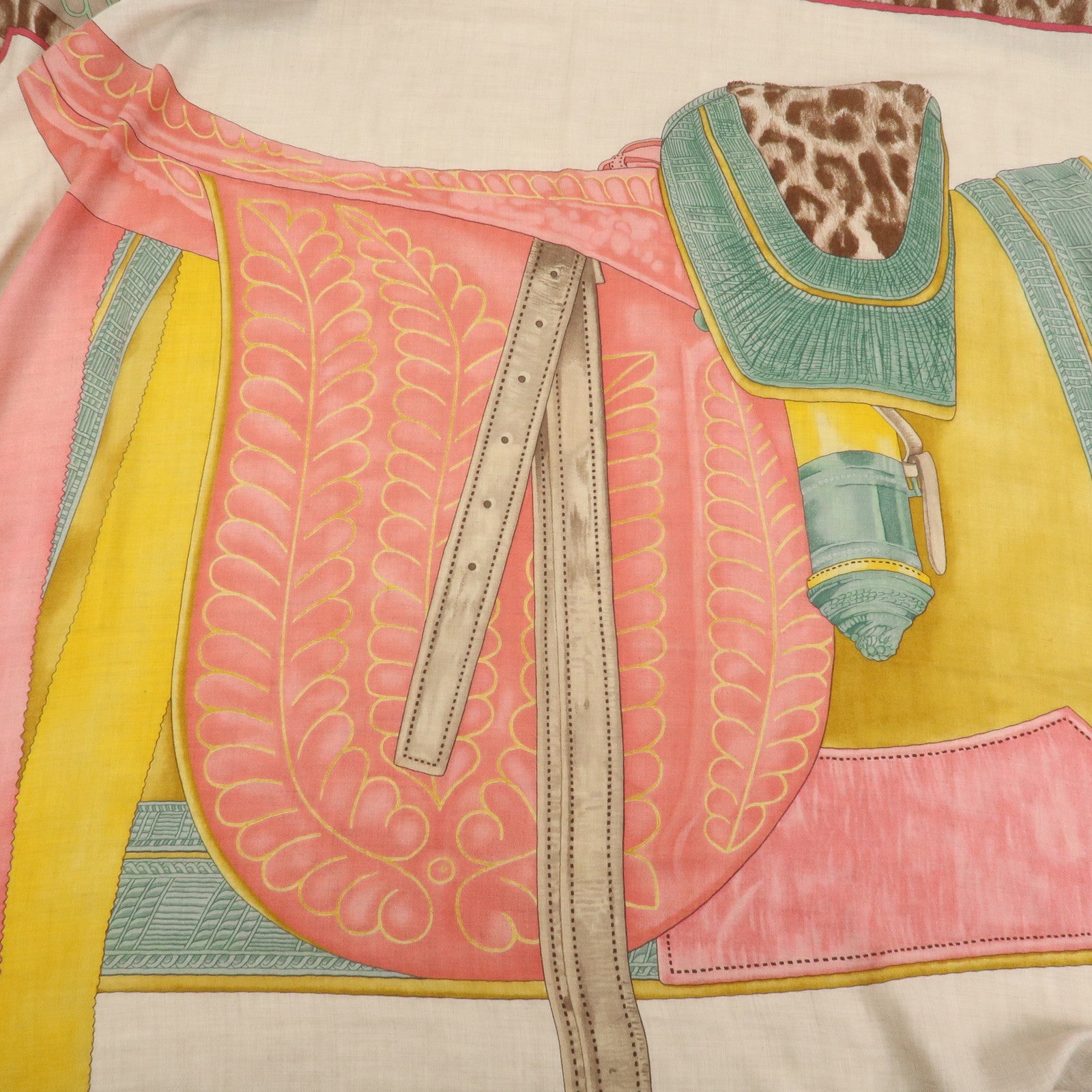 HERMES Carre Geant Cashmere Scarf SELLE D'OFFICIER EN GRANDE TENUE