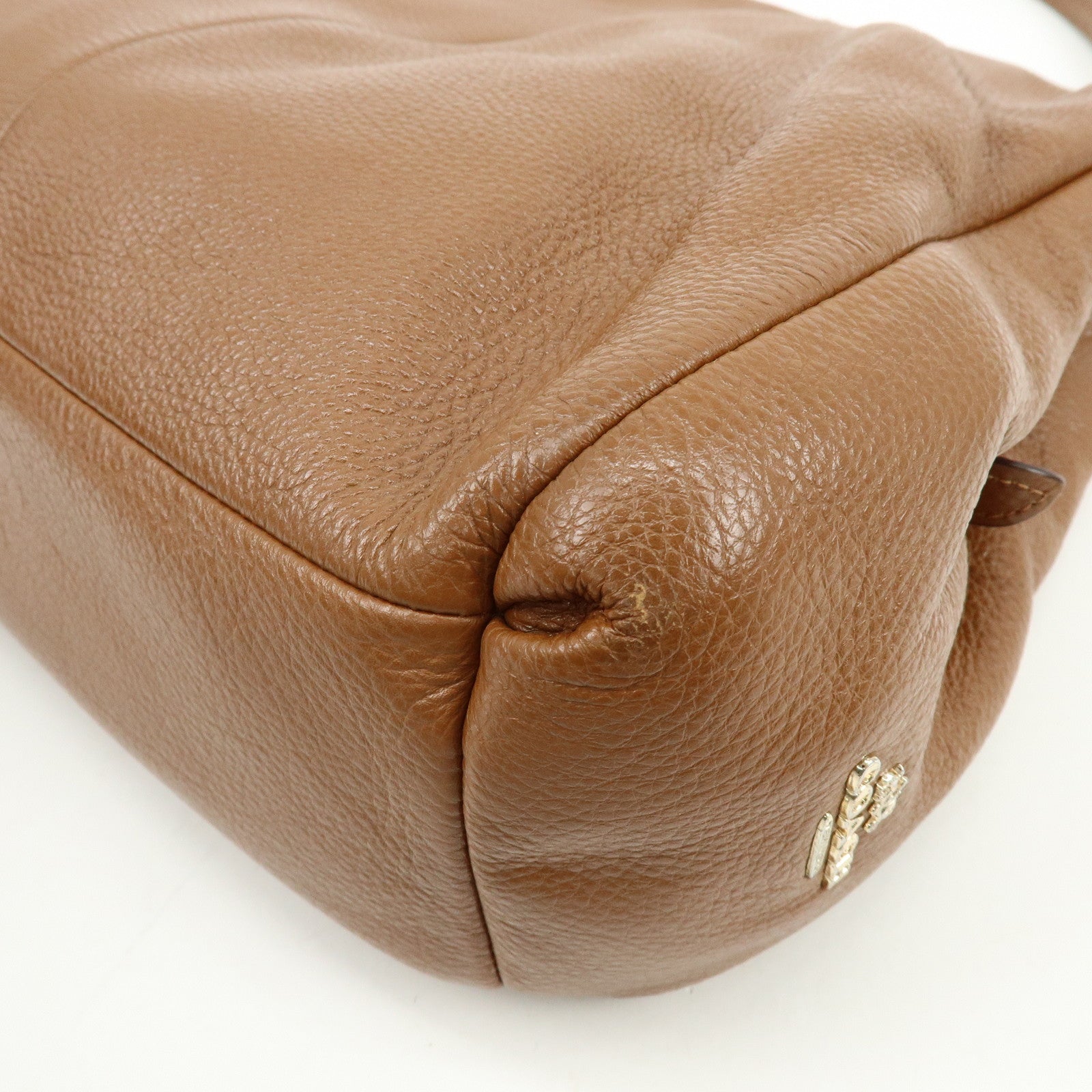 COACH Leather Shoulder Bag Hand Bag Brown