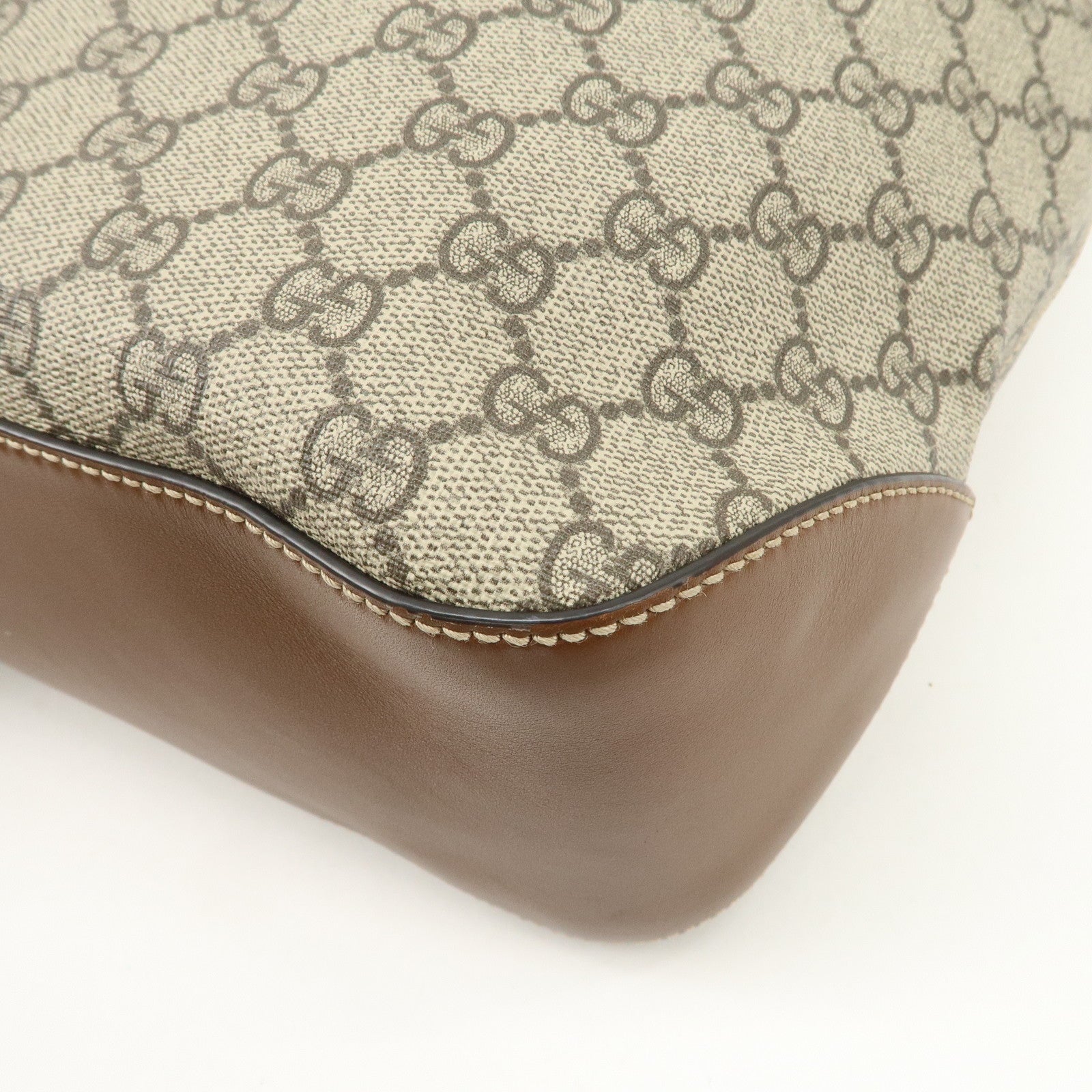 GUCCI GG Supreme Leather 2WAY Bag Shoulder Bag Beige Brown 477324 Used