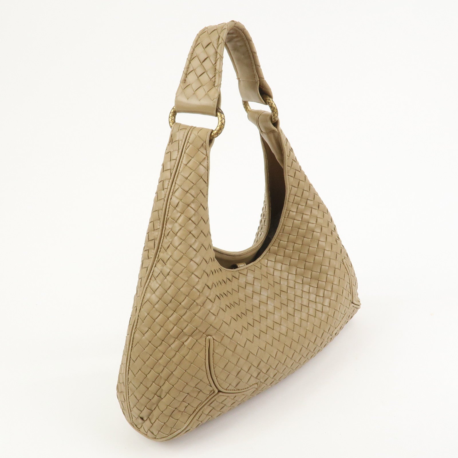 BOTTEGA VENETA Intrecciato Nappa Leather Shoulder Bag Light Brown