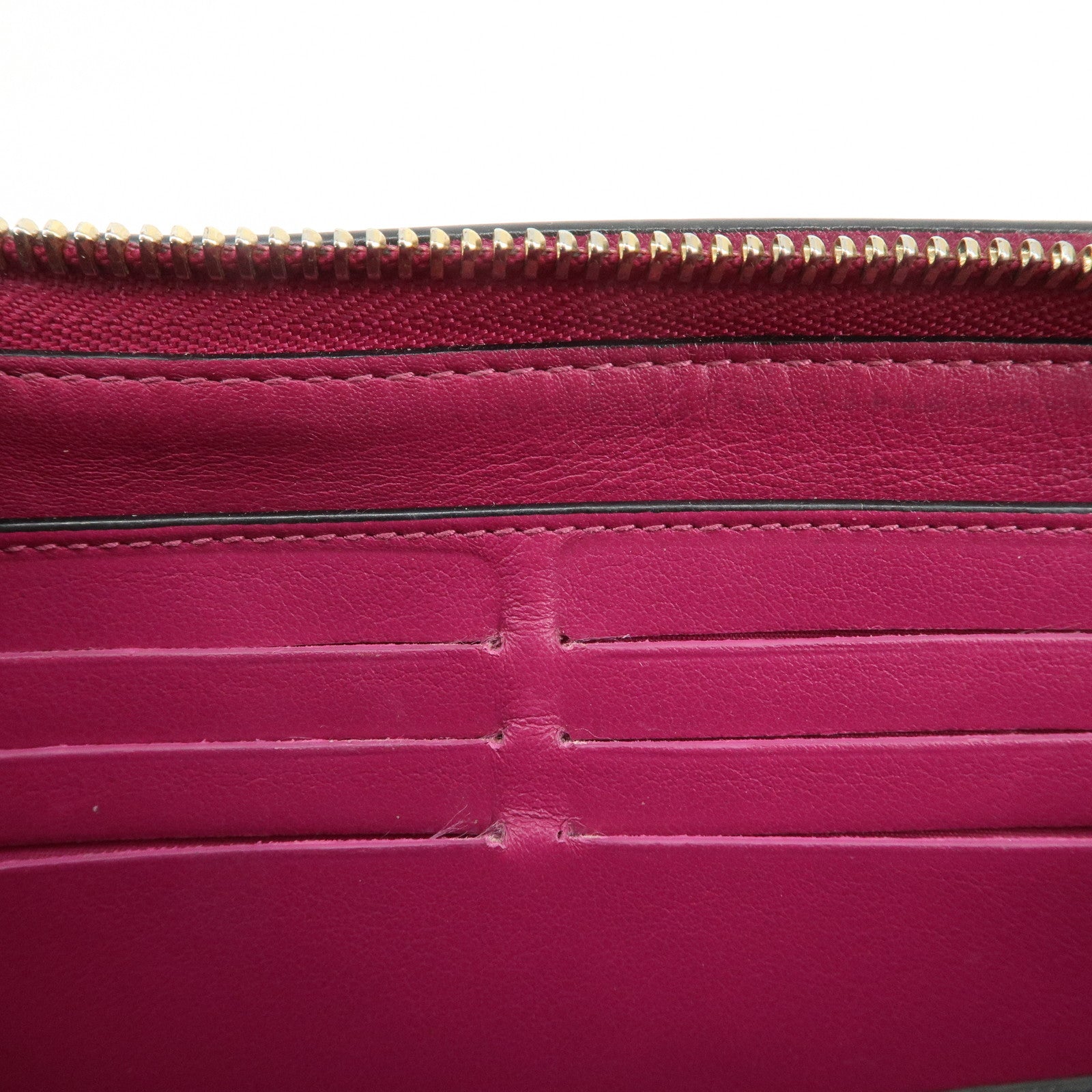 Christian Dior Diorissimo Round Zippy Long Wallet Black Pink