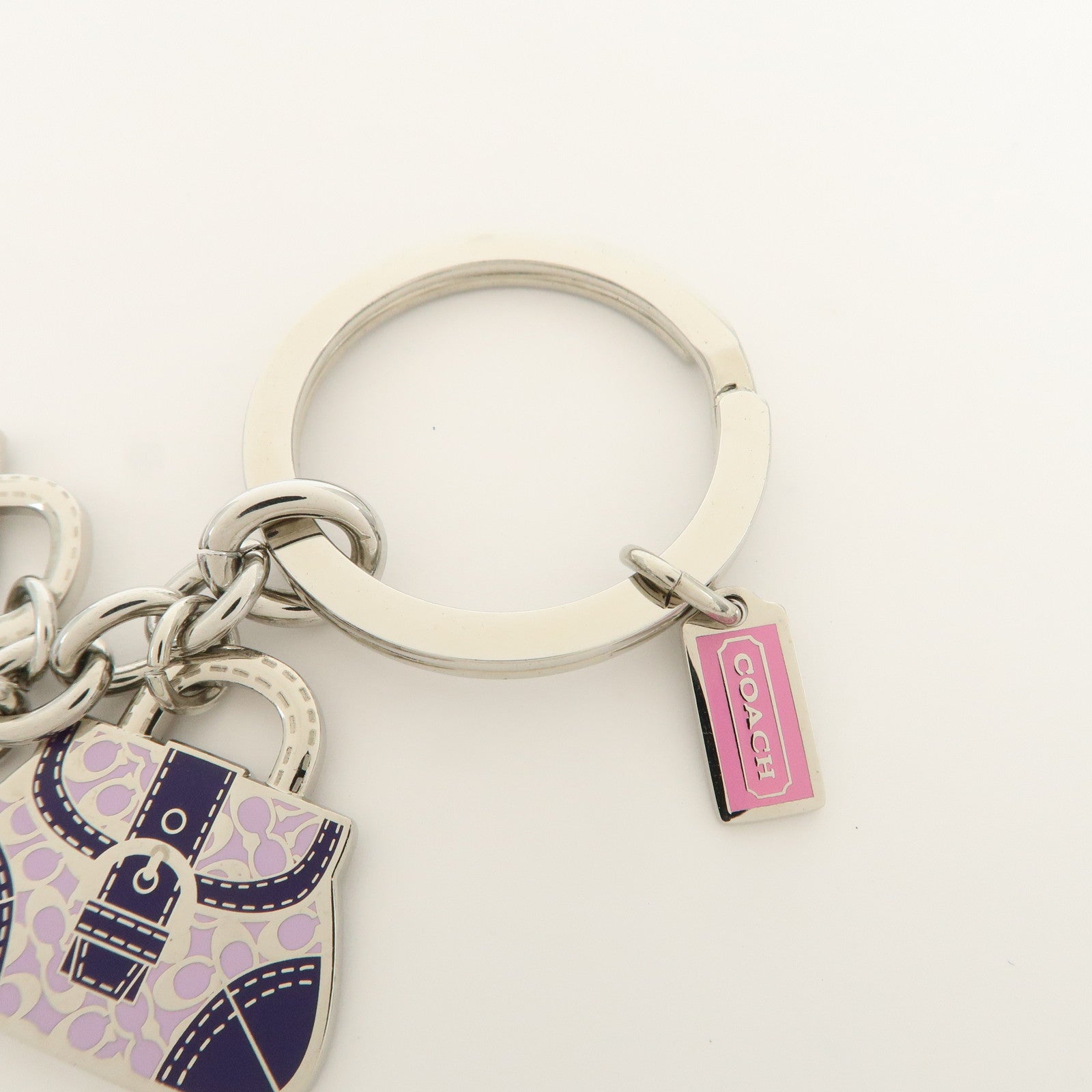 COACH Set Of 3 Key Charm Signature Silver Multicolor Star