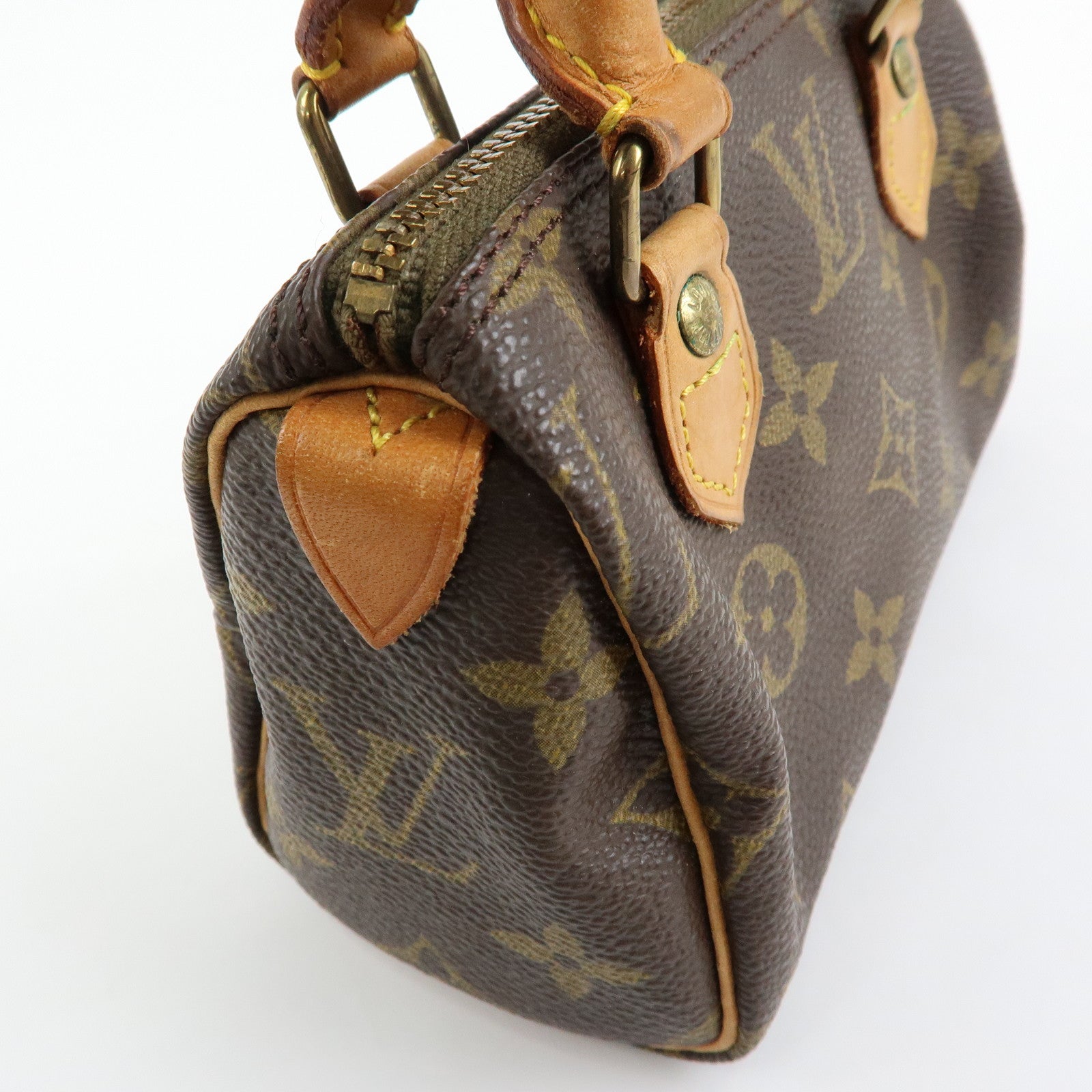 Louis Vuitton Monogram Mini Speedy Hand Bag & Strap Brown M41534