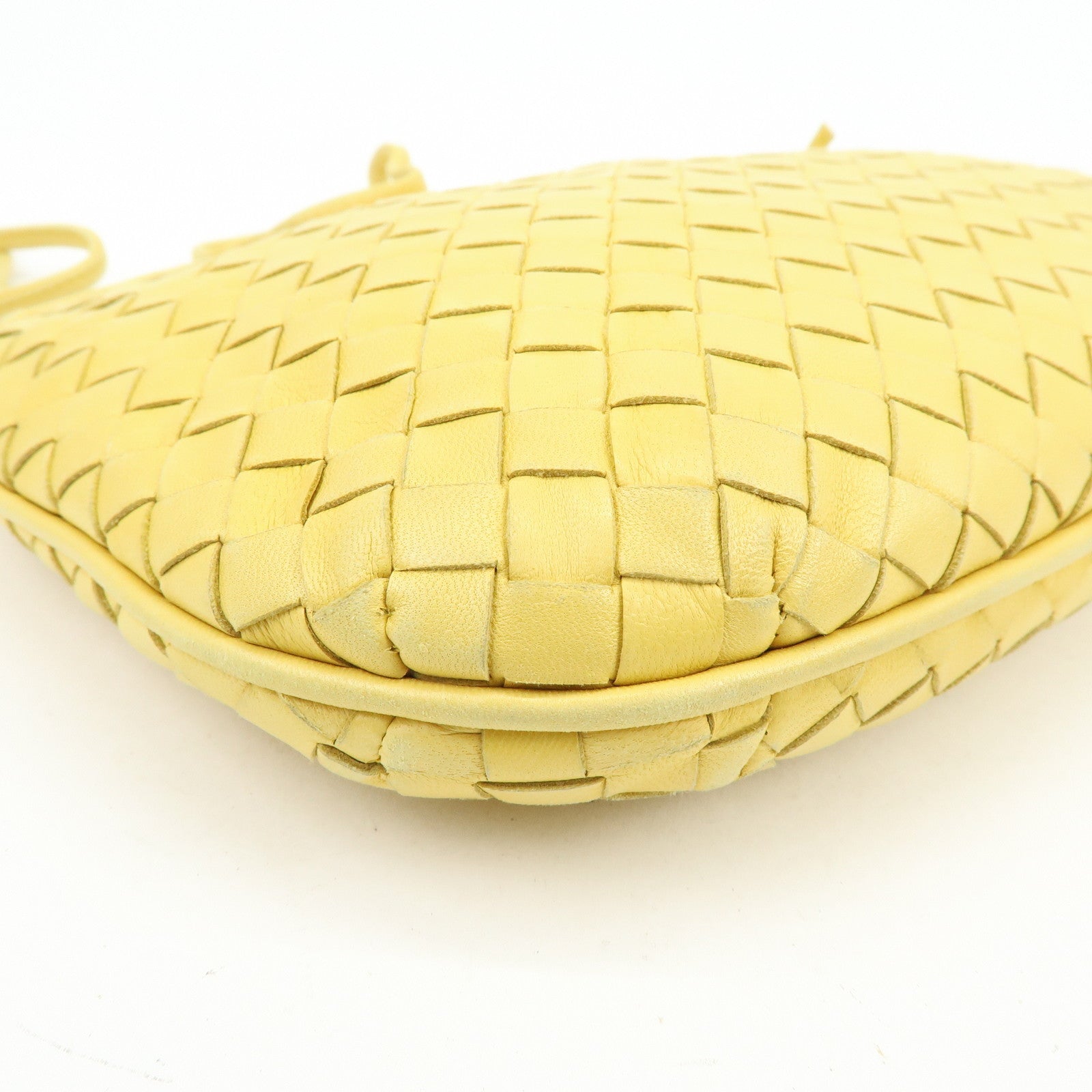 BOTTEGA VENETA Intrecciato Leather Shoulder Crossbody Bag Yellow