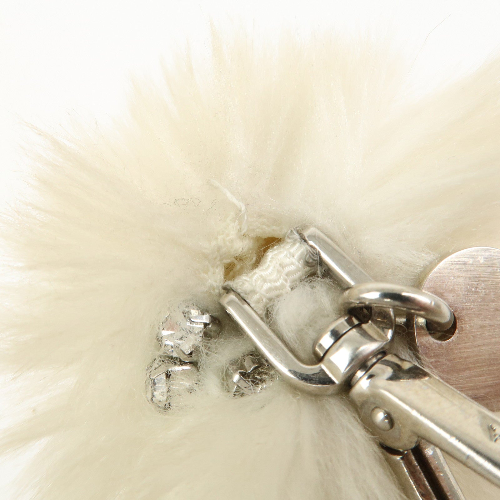 PRADA Teddy Bear Bag Charm Key Charm Ivory
