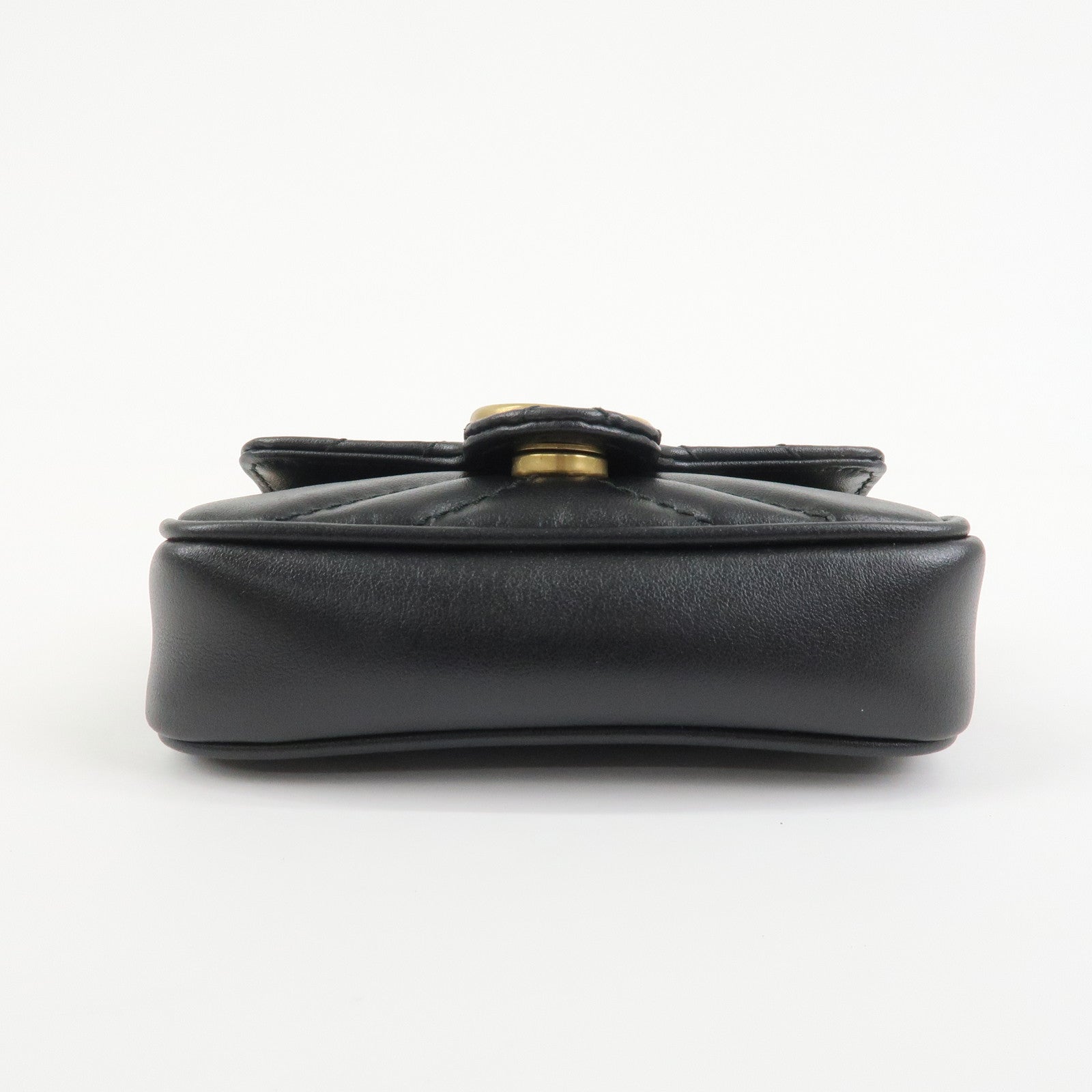 GUCCI GG Marmont Leather Chain Hand Bag Black 575161