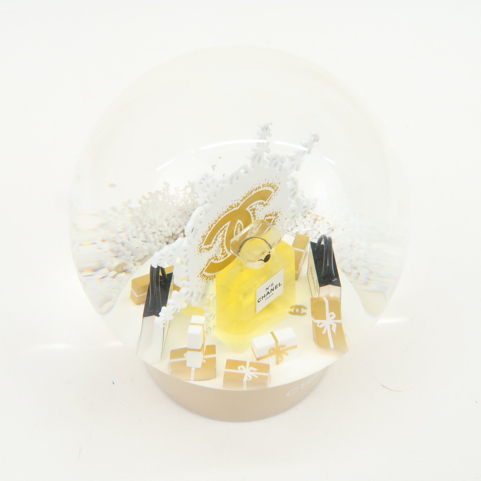CHANEL Snow Globe Snow Dome 2024 Christmas Novelty Gold