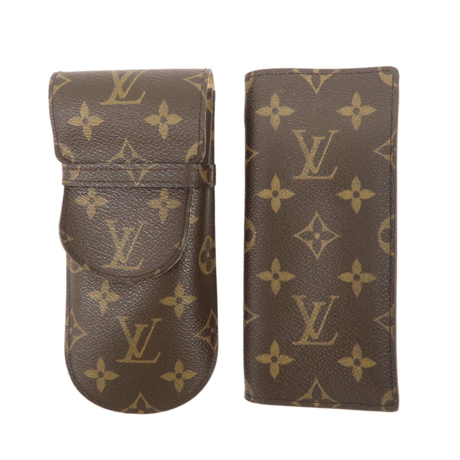 Louis Vuitton Set of 2 Monogram Canvas Glass Case M62970 M62962 Used
