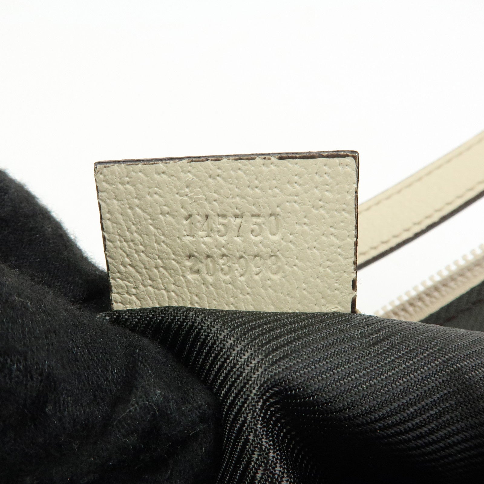 GUCCI GG Canvas Leather Accessory Pouch Hand Bag Beige White 145750