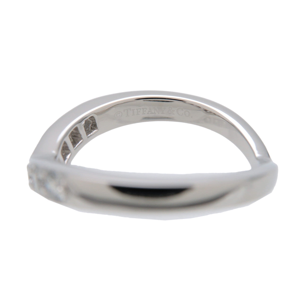 Tiffany & Co V Band Diamond Ring PT950 Platinum US6.5 EU53 HK13