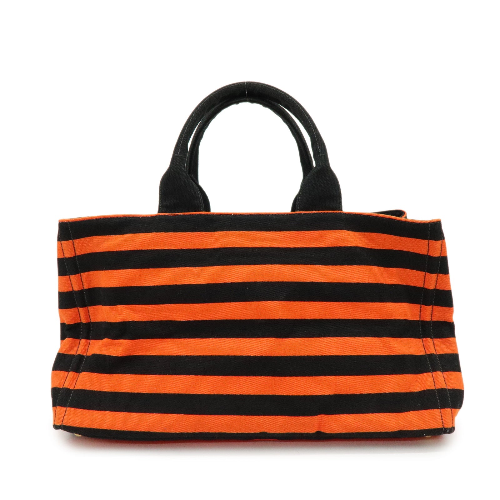 PRADA Triangle Logo Canapa Large Canvas Tote Bag Orange B1872B