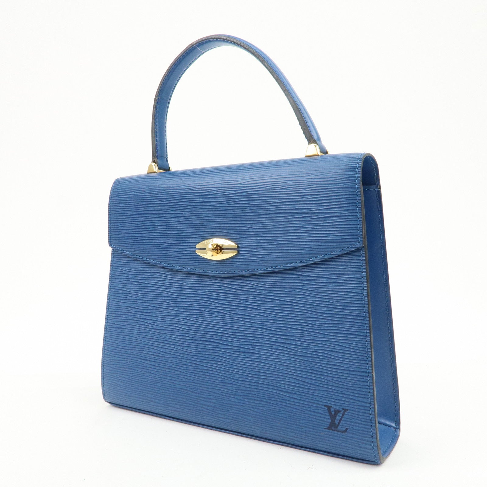 Louis Vuitton Epi Leather Malesherbes Hand Bag Toledo Blue M52375