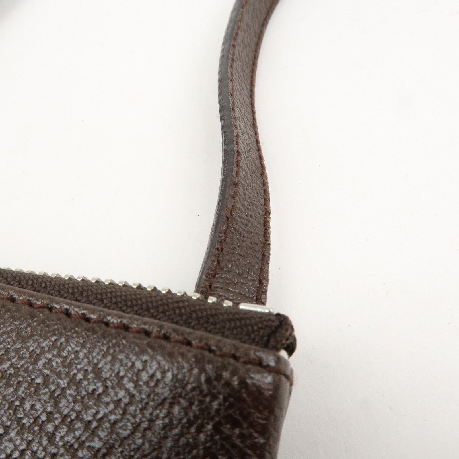 BVLGARI Logo Mania Canvas Leather Shoulder Bag Beige Brown 22588