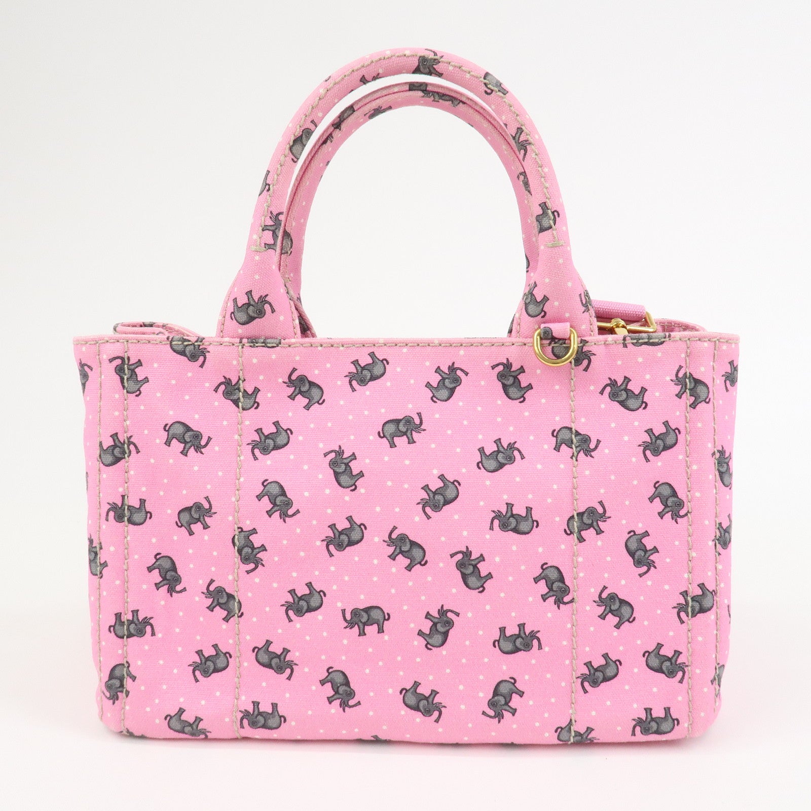 PRADA Canapa Mini Canvas Elephant 2Way Bag Shoulder Bag 1BG439