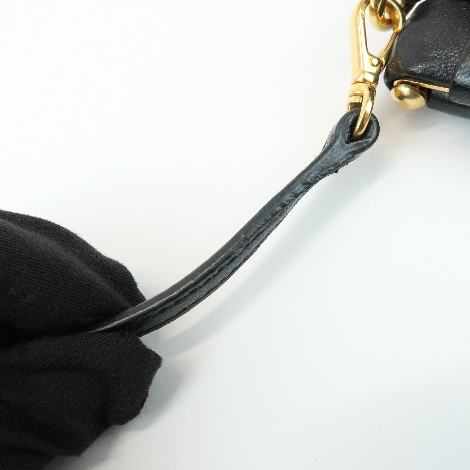 MIU MIU Matelasse Nappa Leather Shoulder Bag Black RM1892