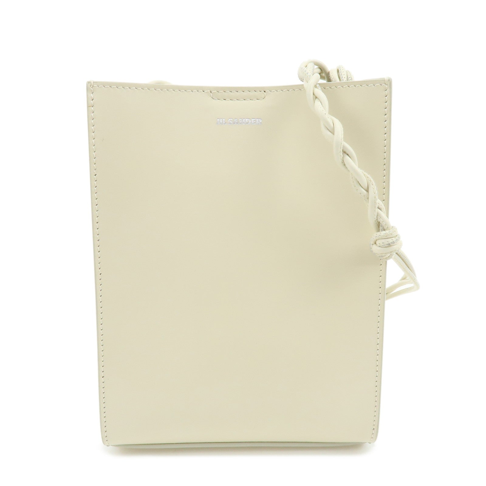 JIL SANDER Leather Shoulder Bag Crossbody Bag Ivory