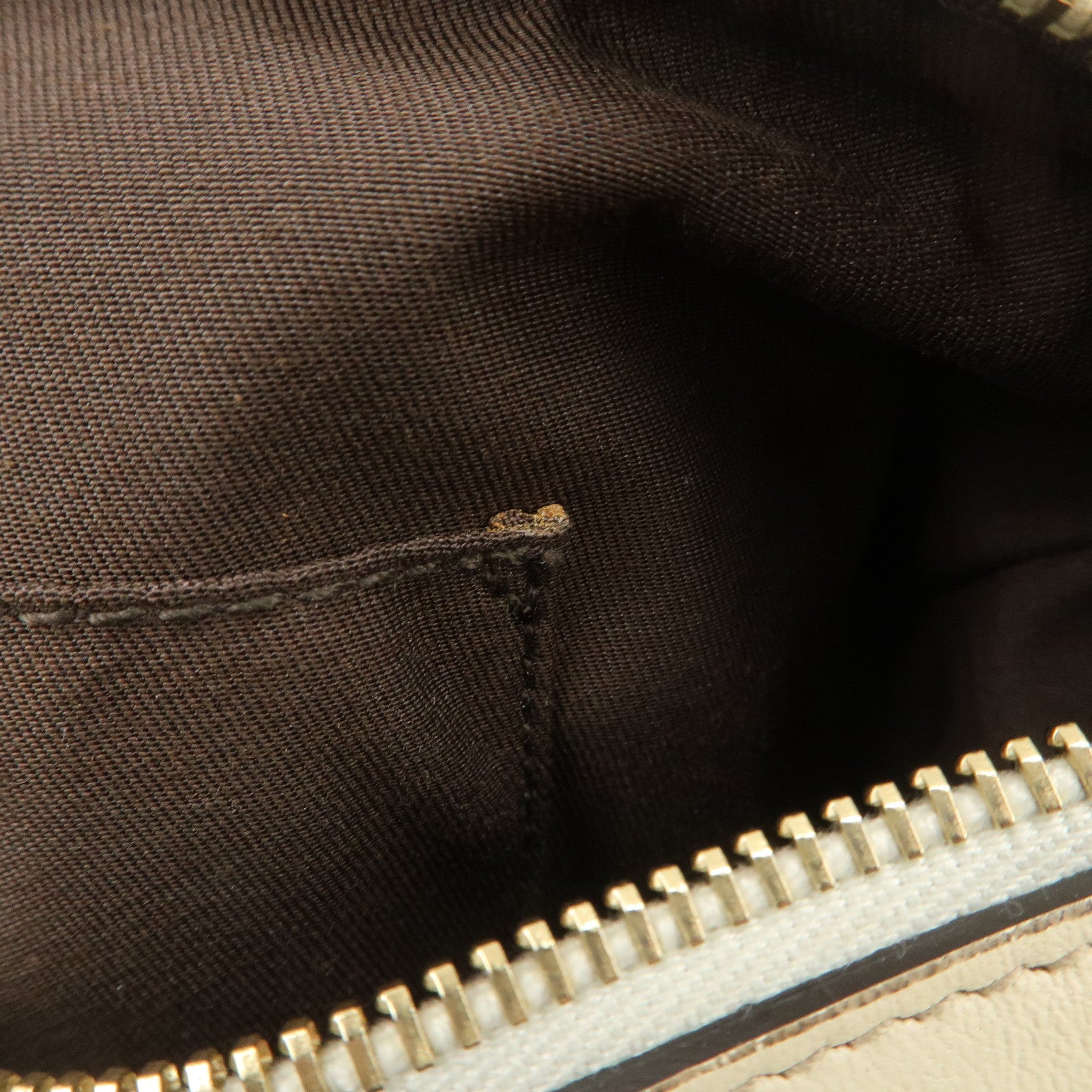 GUCCI Leather GG Crystal Hysteria Boston Bag Hand Bag Ecru 181485