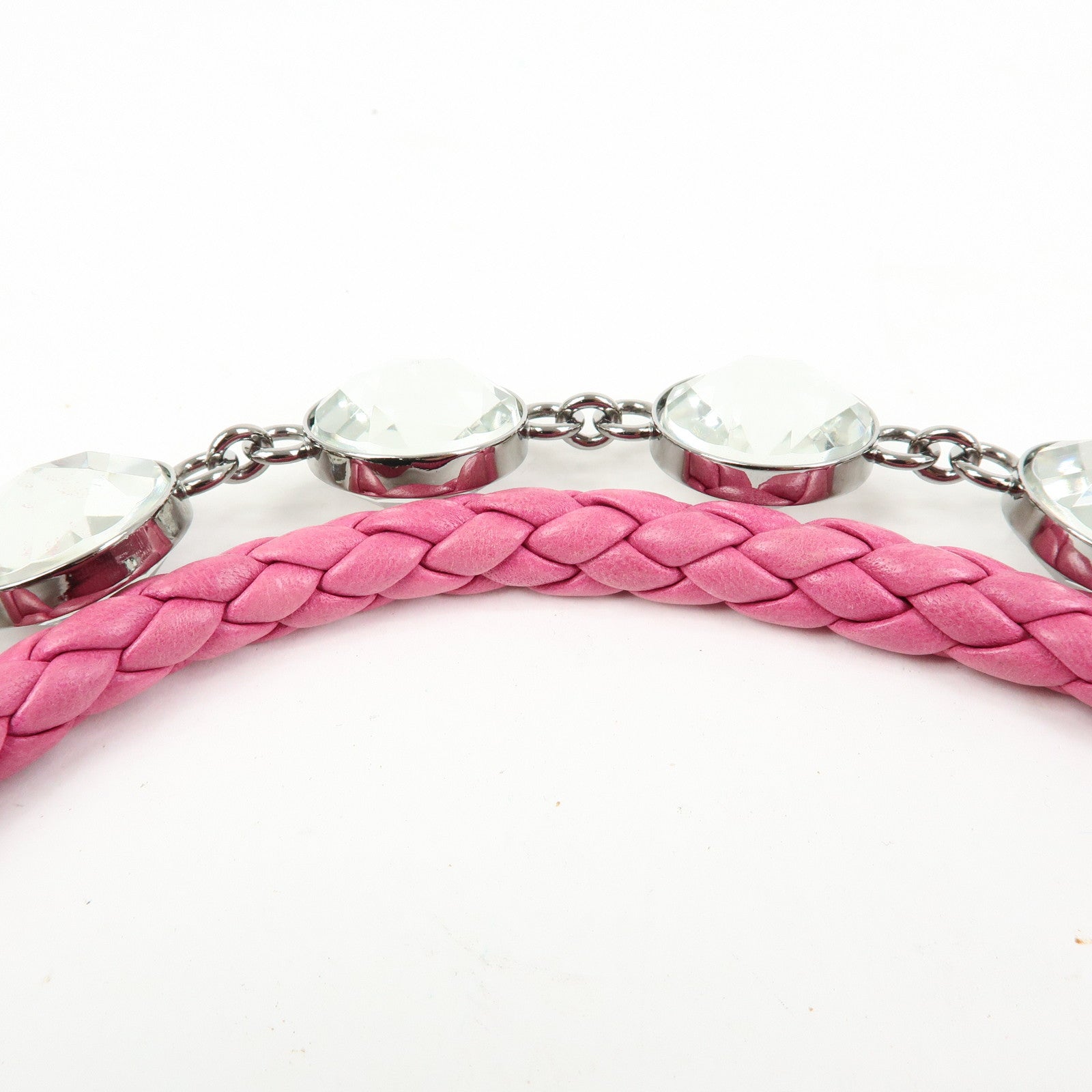 MIU MIU Matelasse Nappa Leather Rhinestone 2Way Bag Pink RP0169