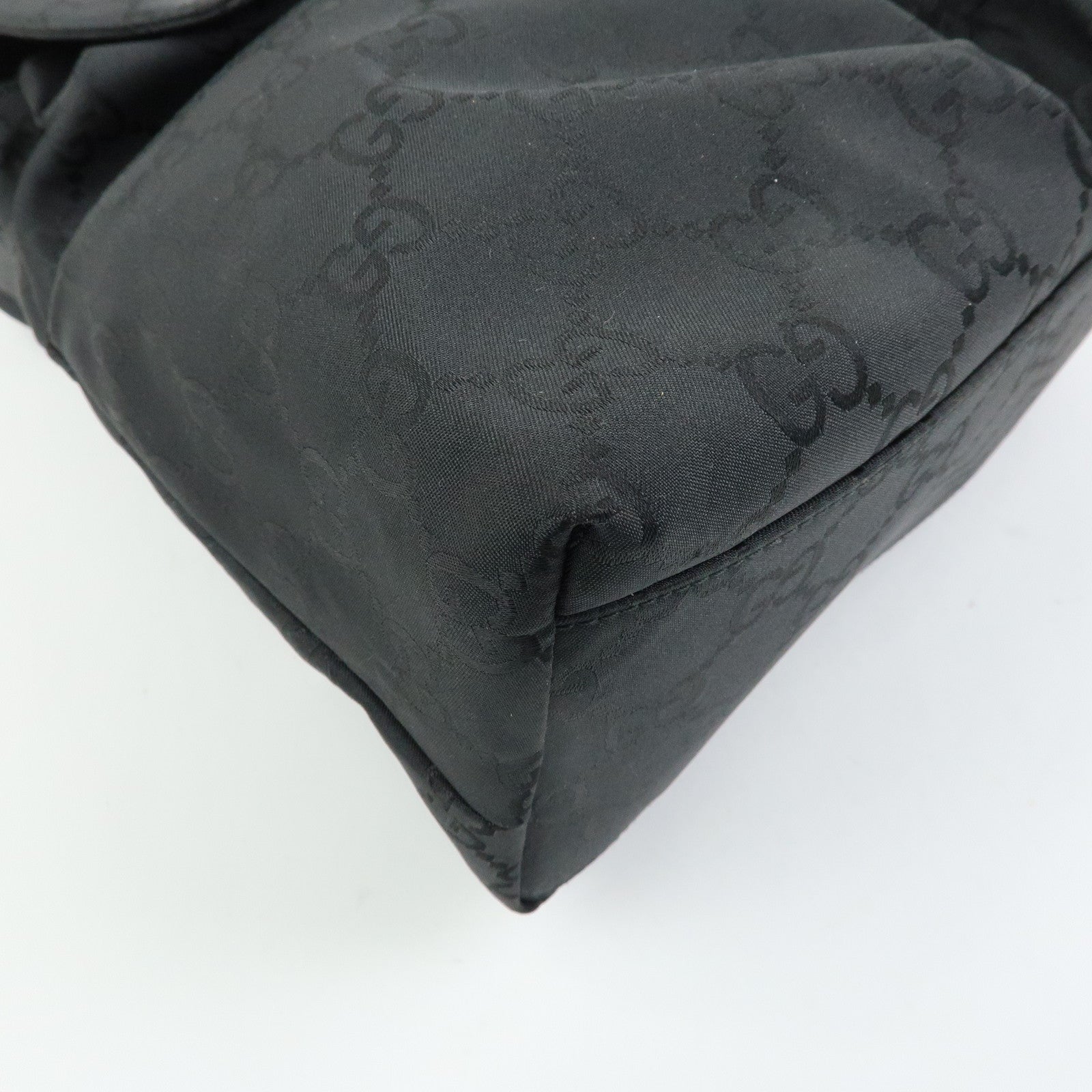 GUCCI GG Nylon Leather Backpack Rucksack Black 003・0238