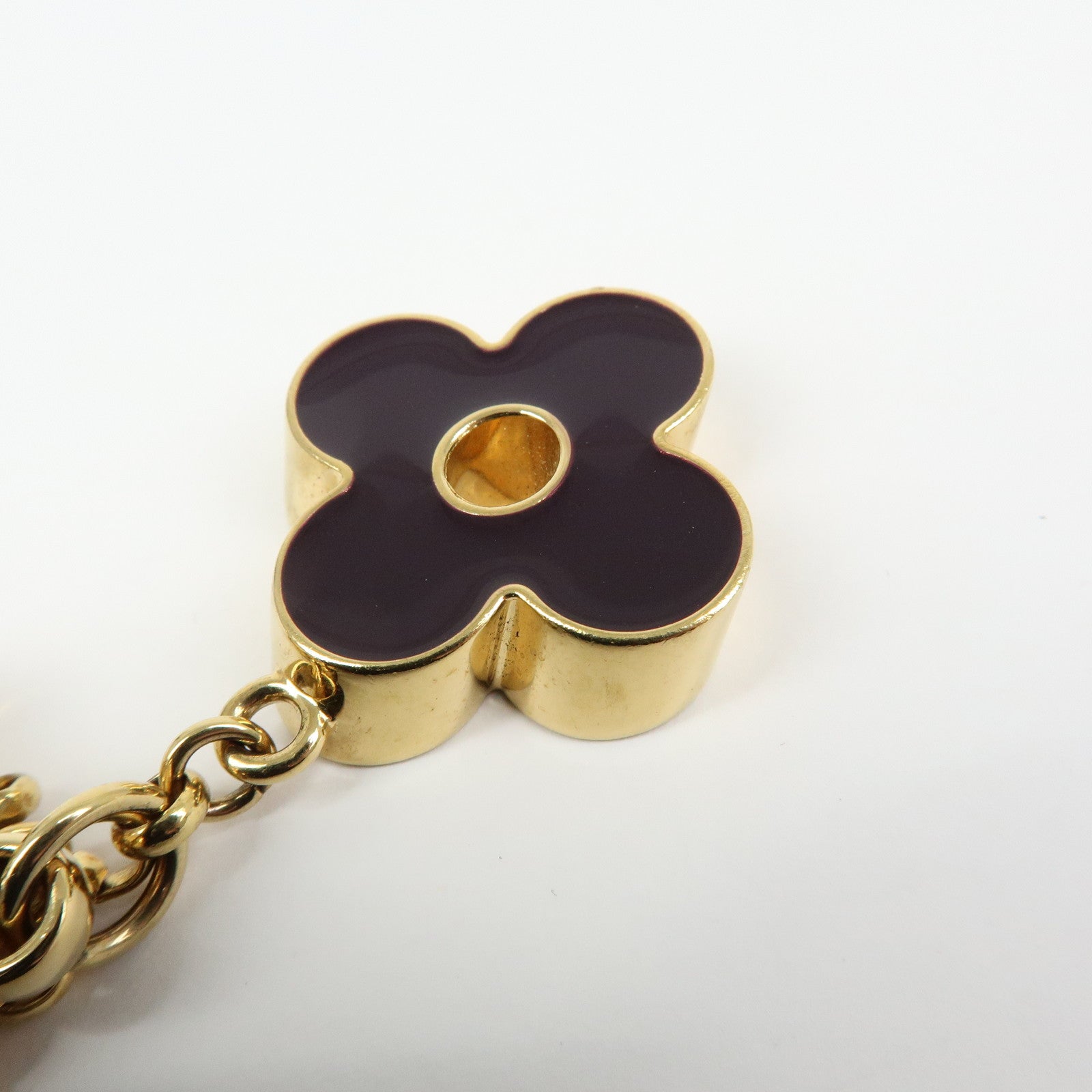 Louis Vuitton Fleur de Monogram Key Chain Bag Charm Gold M67119