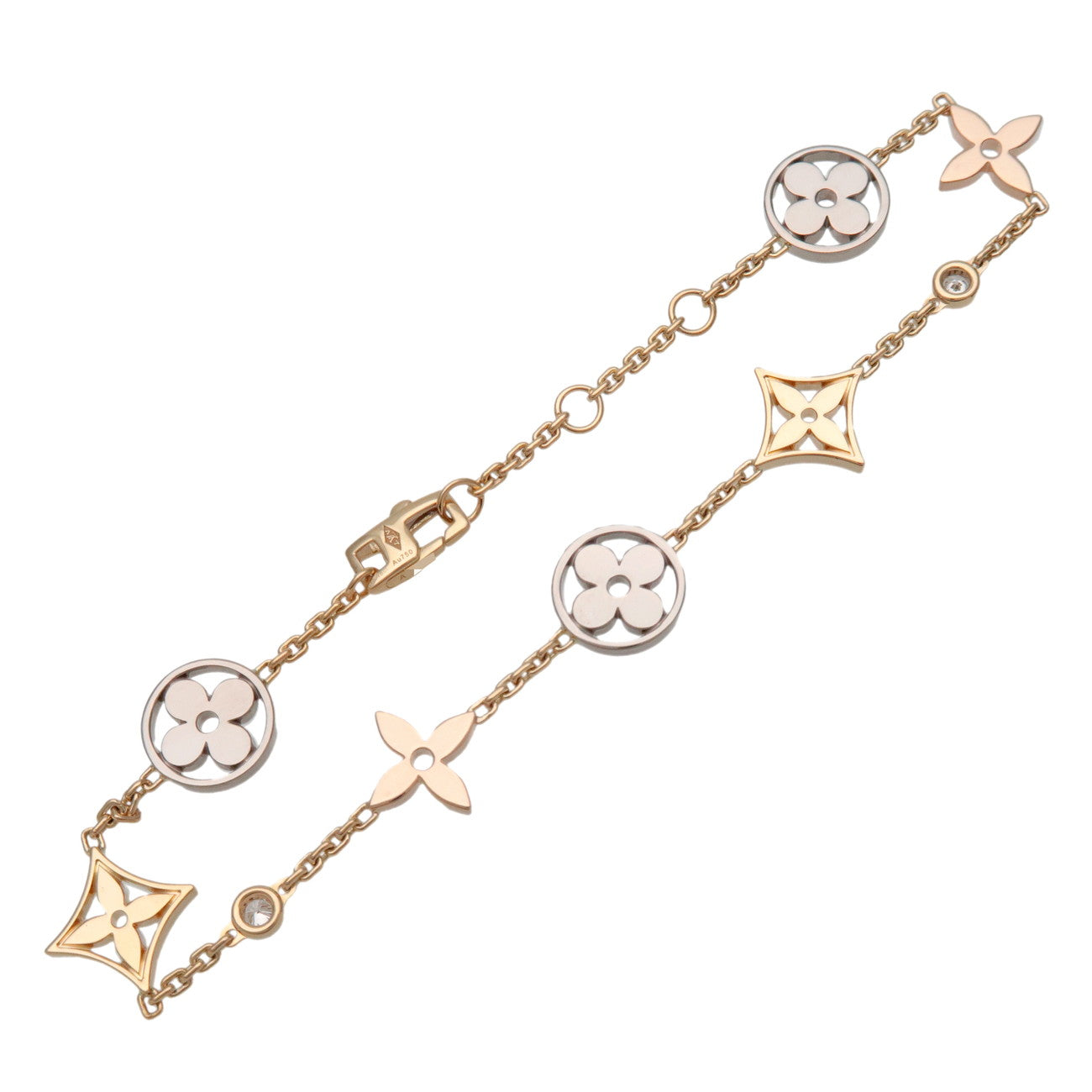 Louis Vuitton Monogram Idylle 2PDaimond Bracelet 750WG/PG/YG Q95286