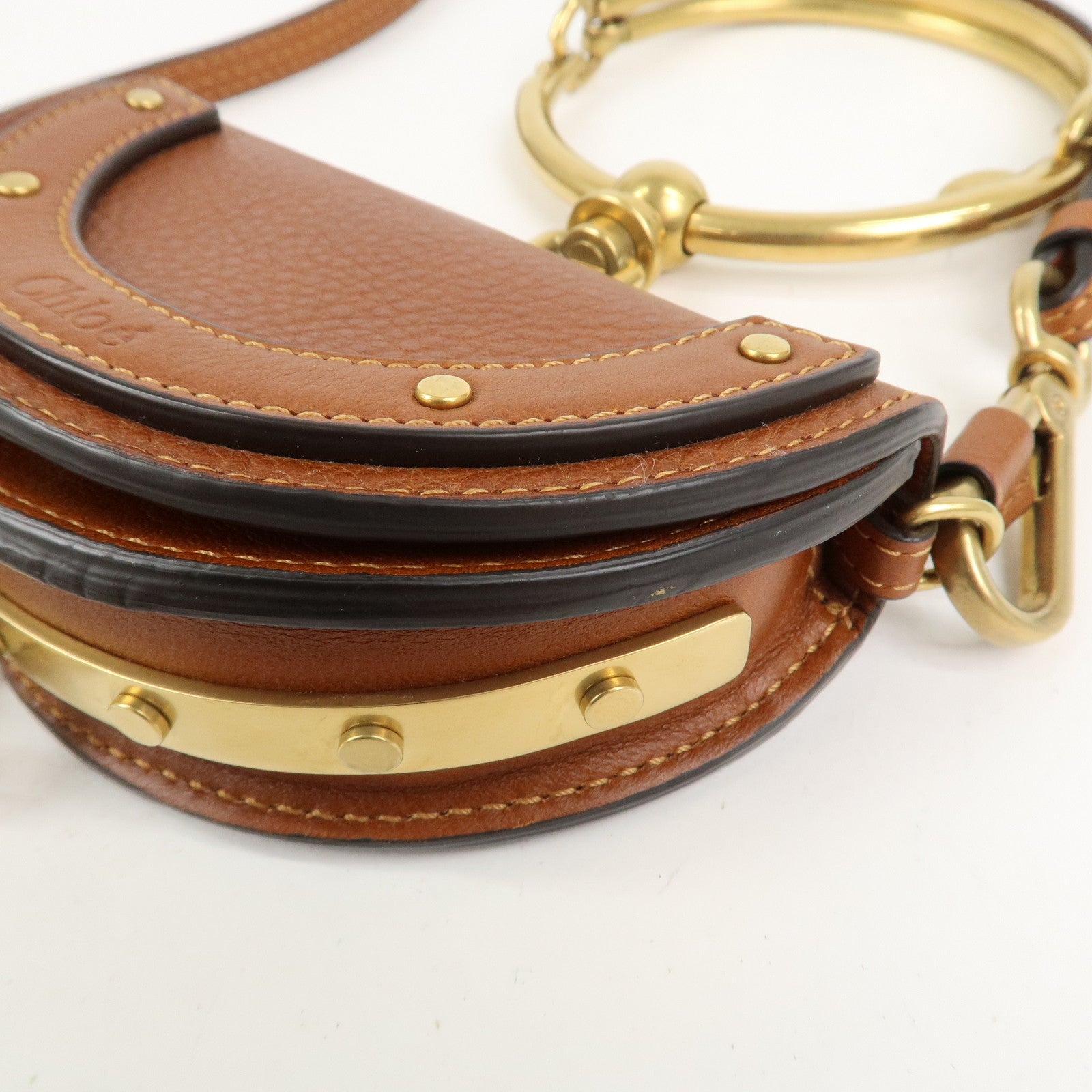 Chloe Alphabet Nile Minaudier Calf Leather 2Way Bag Shoulder Bag