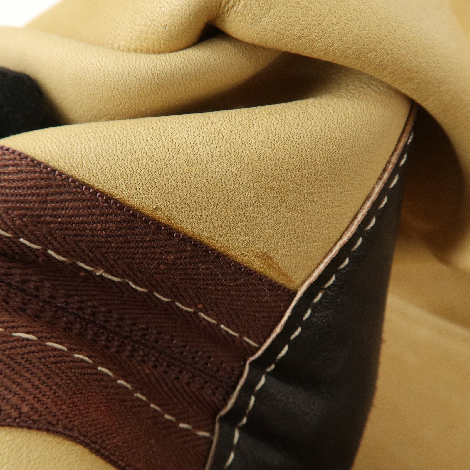 LOEWE Anagram Leather Amazona 40 Hand Bag Beige Brown