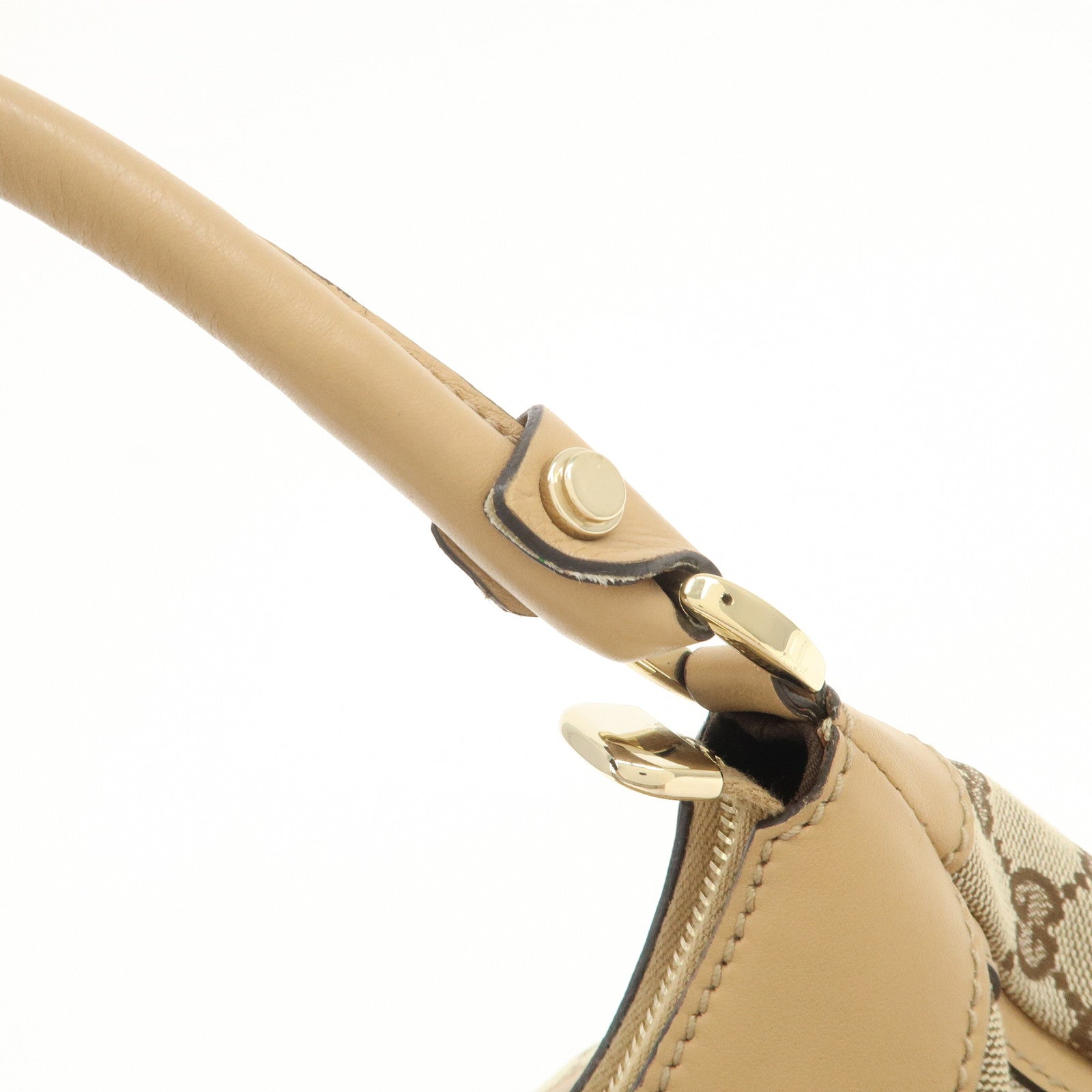 GUCCI Abbey GG Canvas Leather Shoulder Bag Beige 190525 Used