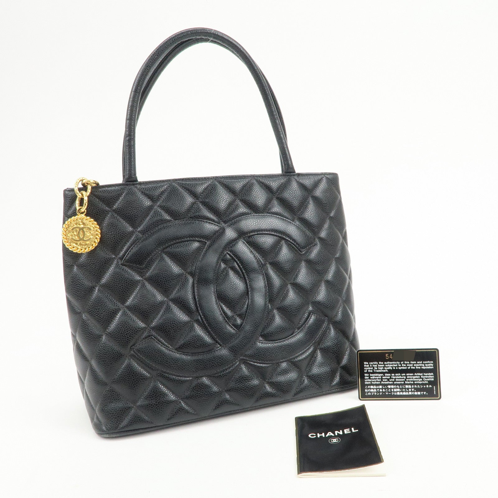 CHANEL Matelasse COCO Mark Medallion Tote Bag Hand Bag A01804