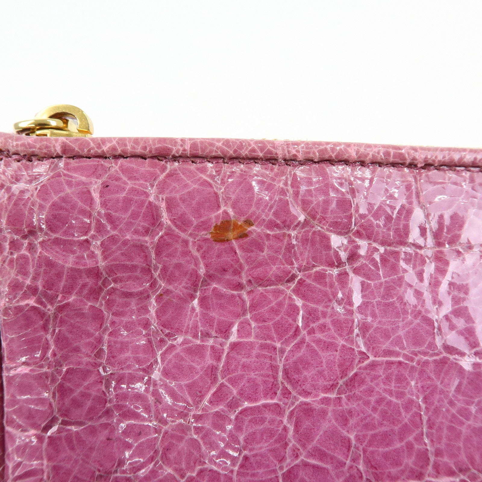 MIU MIU Logo Embossed Leather Clutch Bag Wristlet Bag Purple