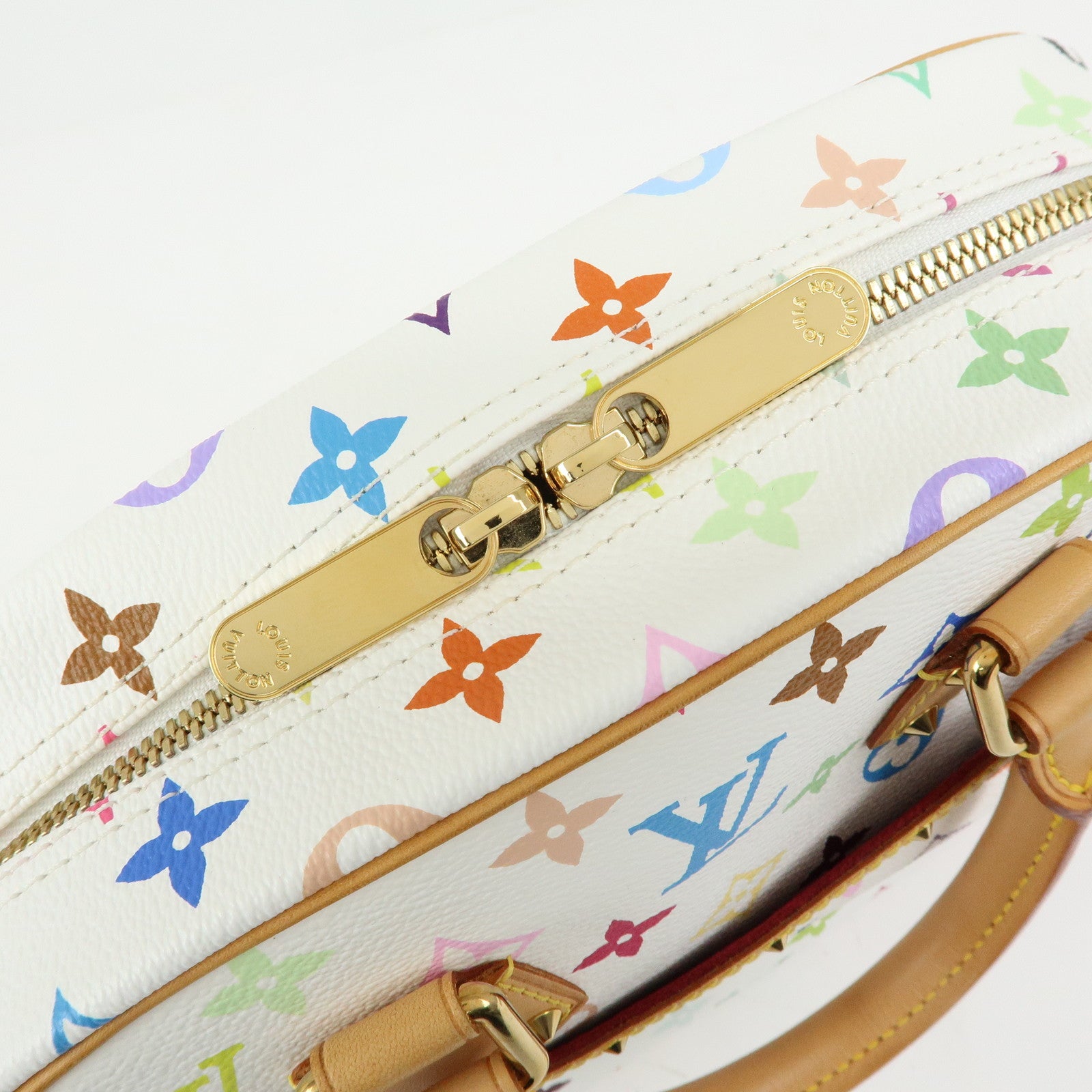 Louis Vuitton Monogram Multicolor Trouville Hand Bag Blanc M92663