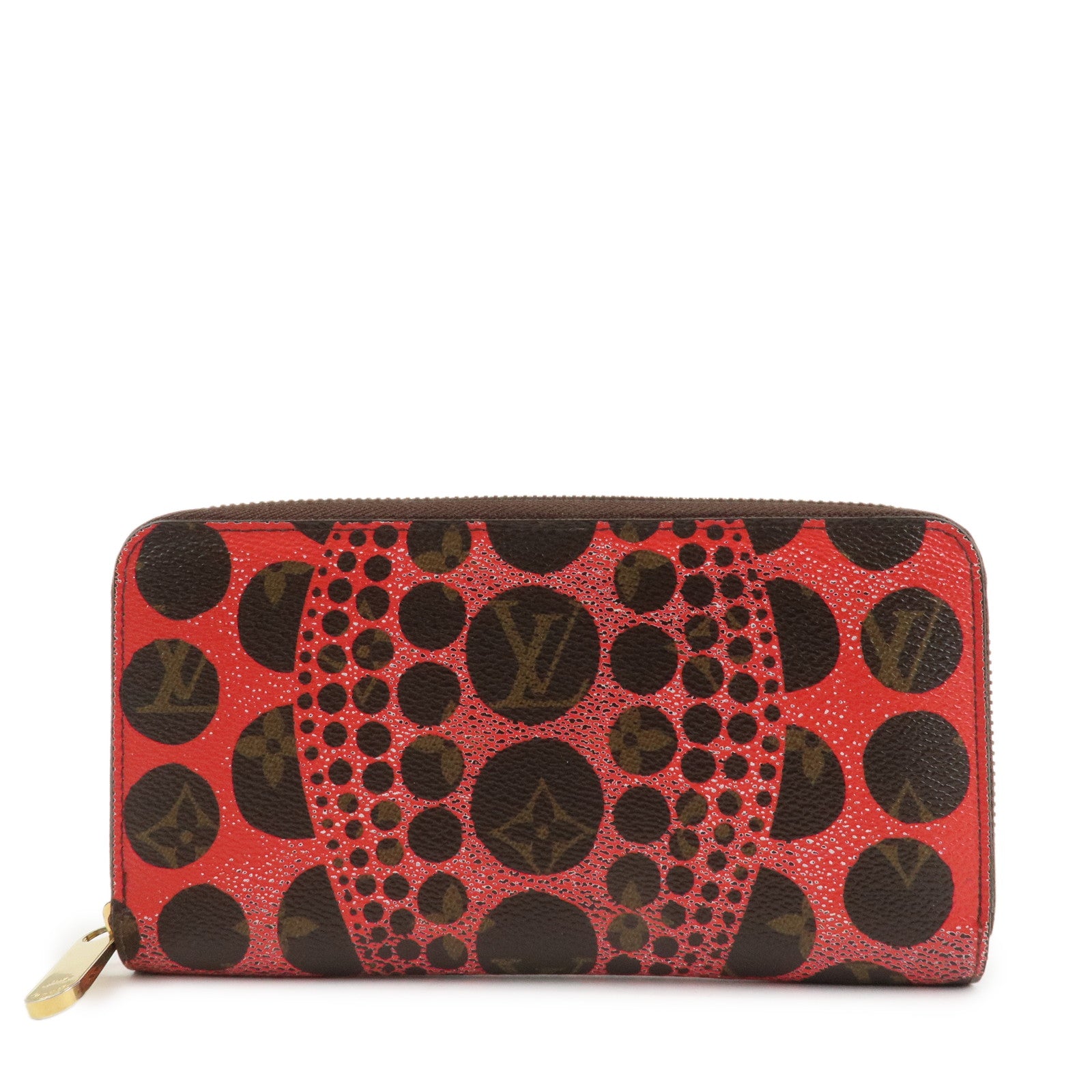 Louis Vuitton Monogram Kusama Pumpkin Dots Zippy Wallet M60450 Used