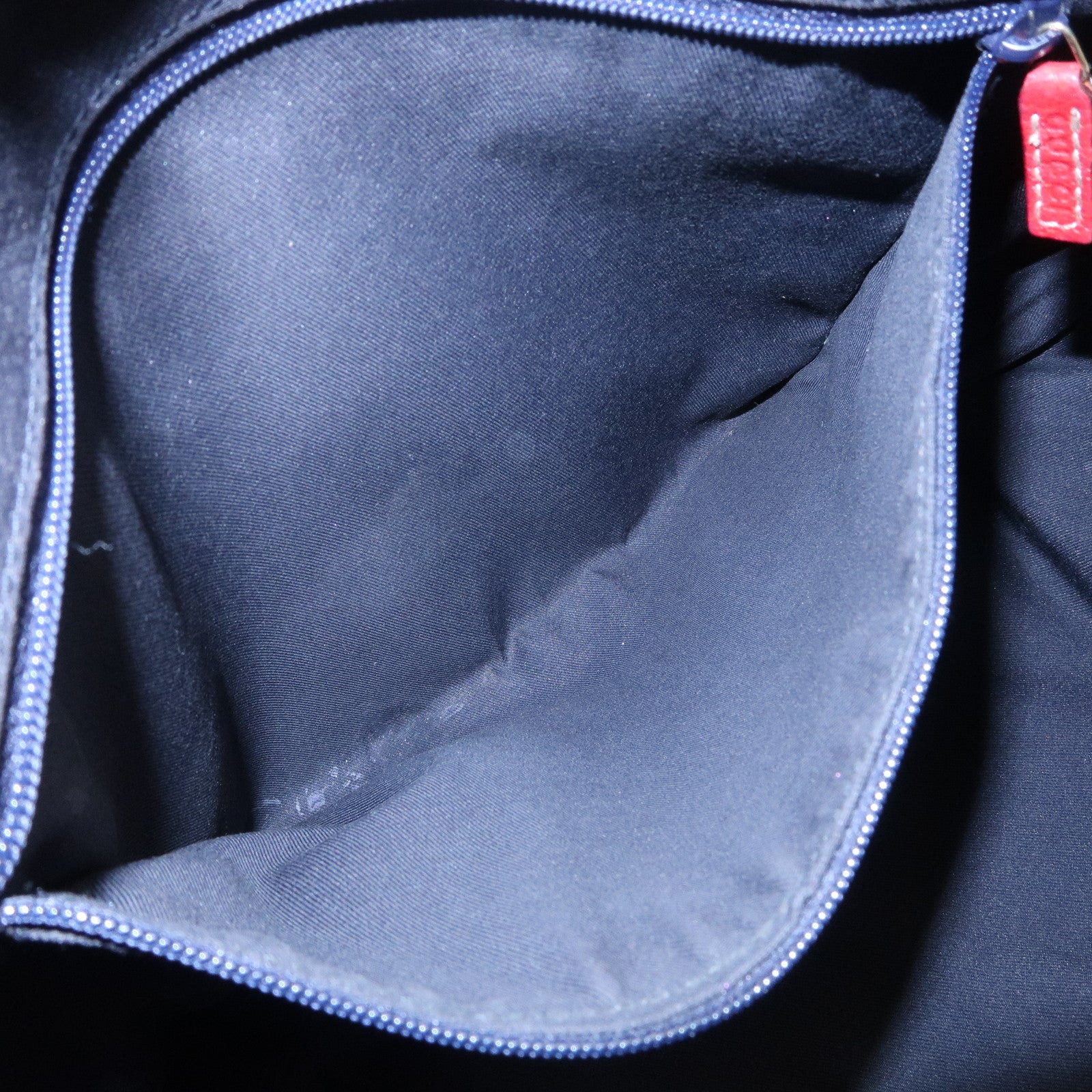 GUCCI Abbey GG Canvas Leather Hand Bag Red Navy 130739