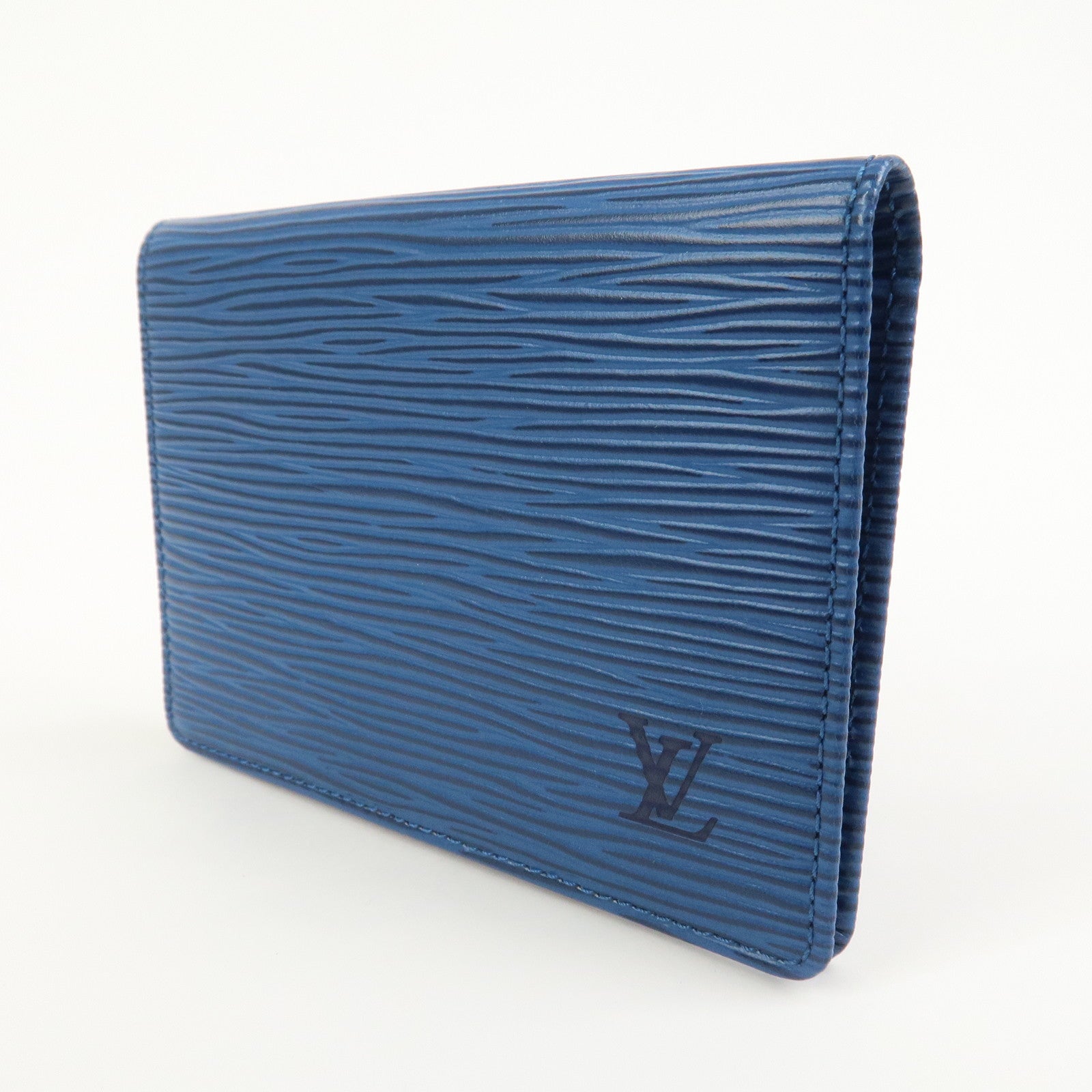 LLouis Vuitton Epi Porte 2 Cartes Vertical Card Case Blue M63205