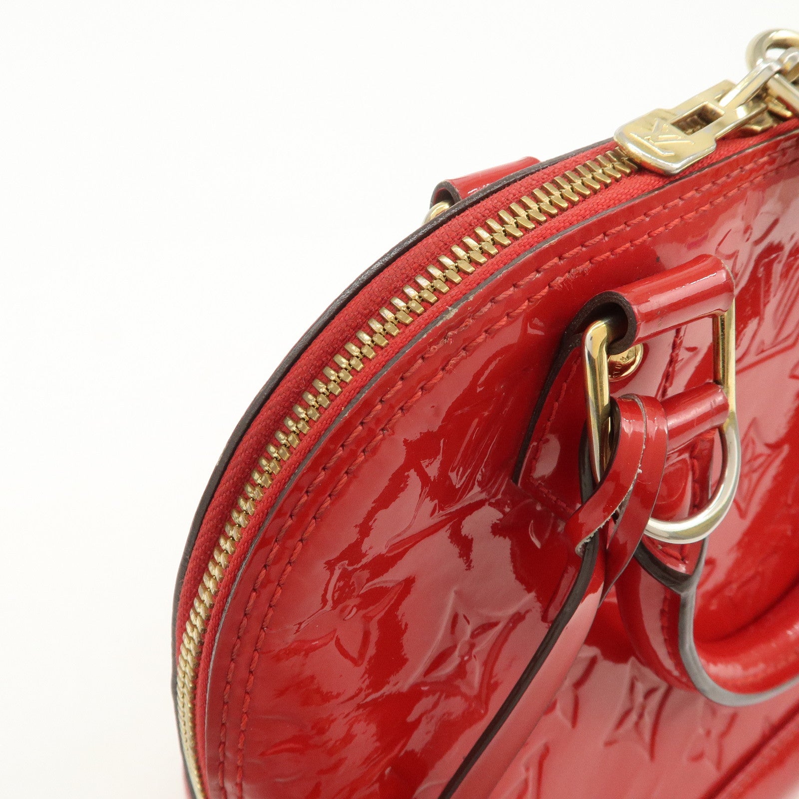 Louis Vuitton Monogram Vernis Alma BB 2Way Hand Bag Cerise M90174