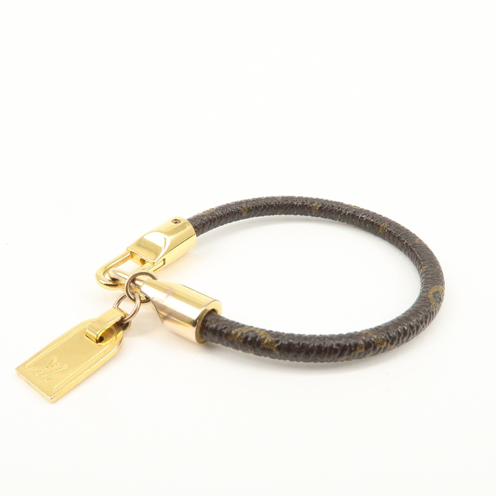 Louis Vuitton Monogram Bracelet Lock It Brown M6605E Used