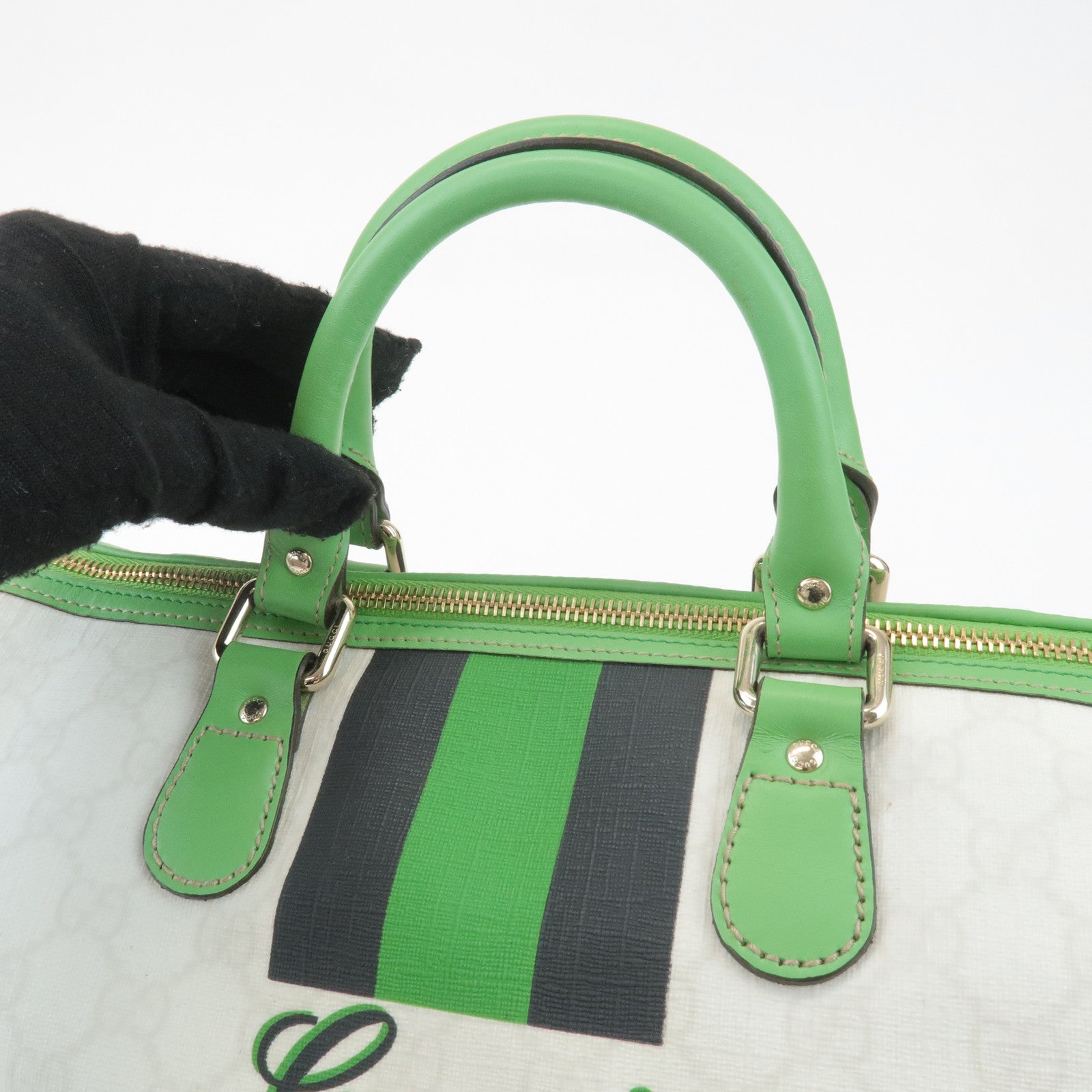 GUCCI JOY Line GG Supreme Leather Boston Bag 189895 Used
