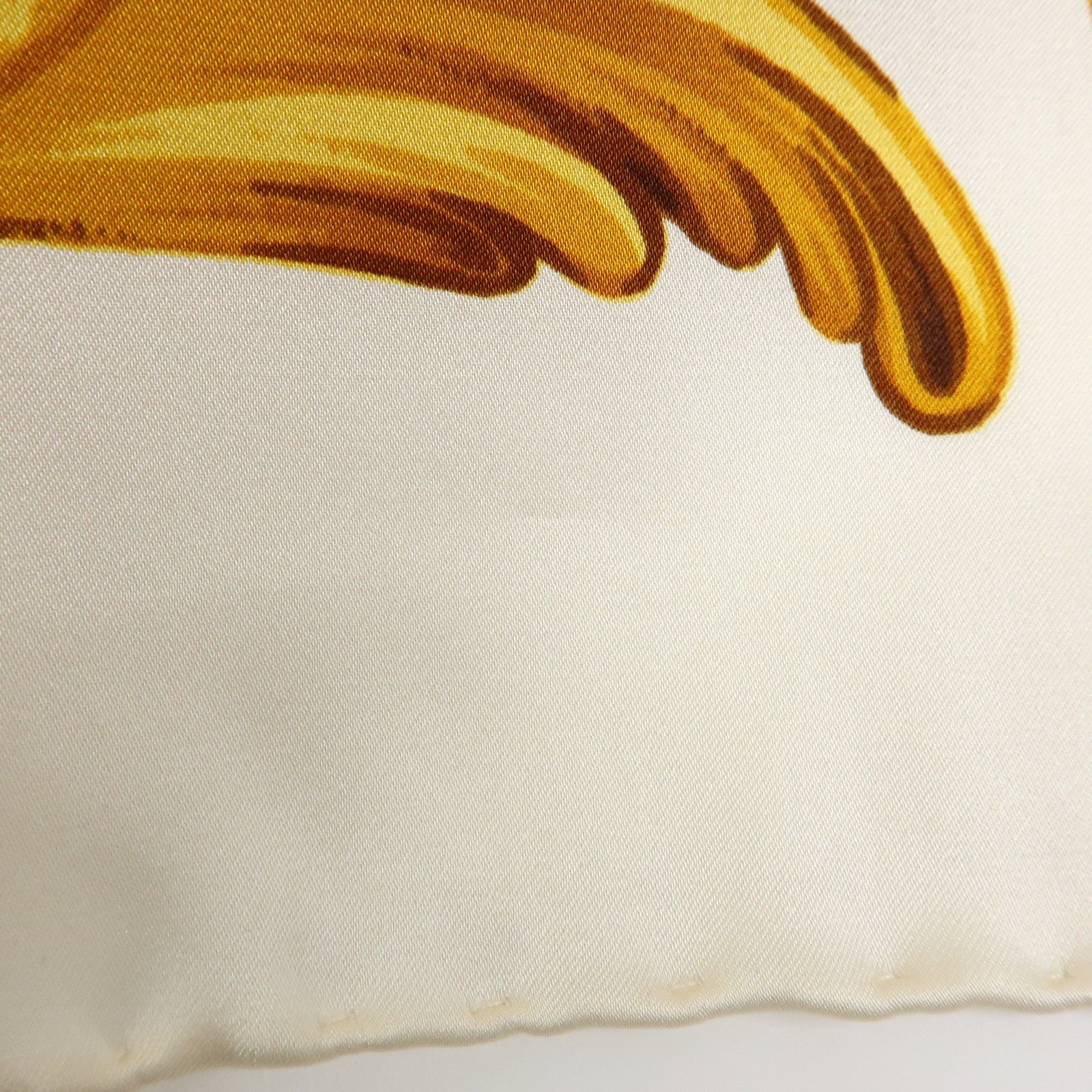 CHANEL Silk 100% Scarf Flower Print White Red Gold