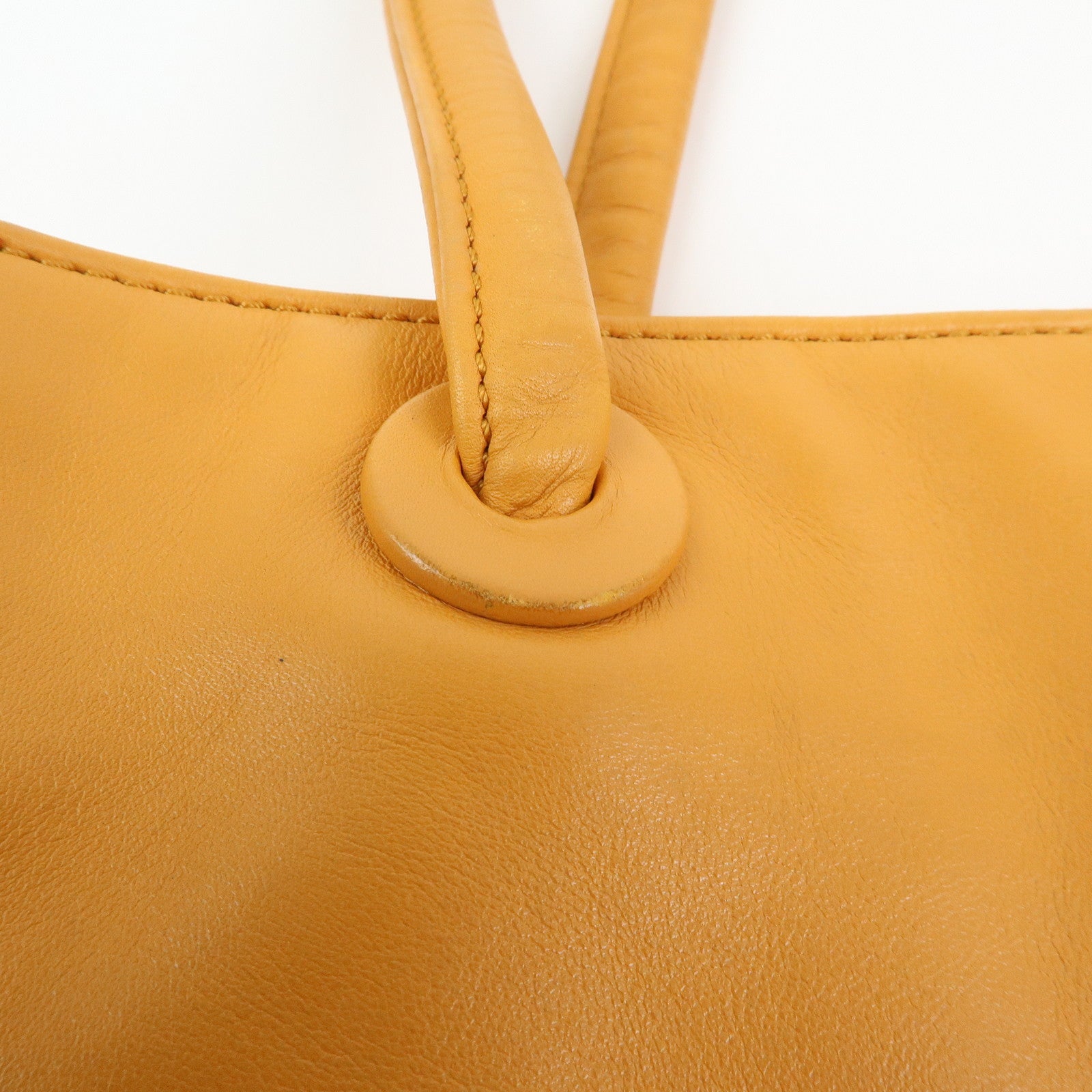 CHANEL COCO Mark Leather Tote Bag Shoulder Bag Orange