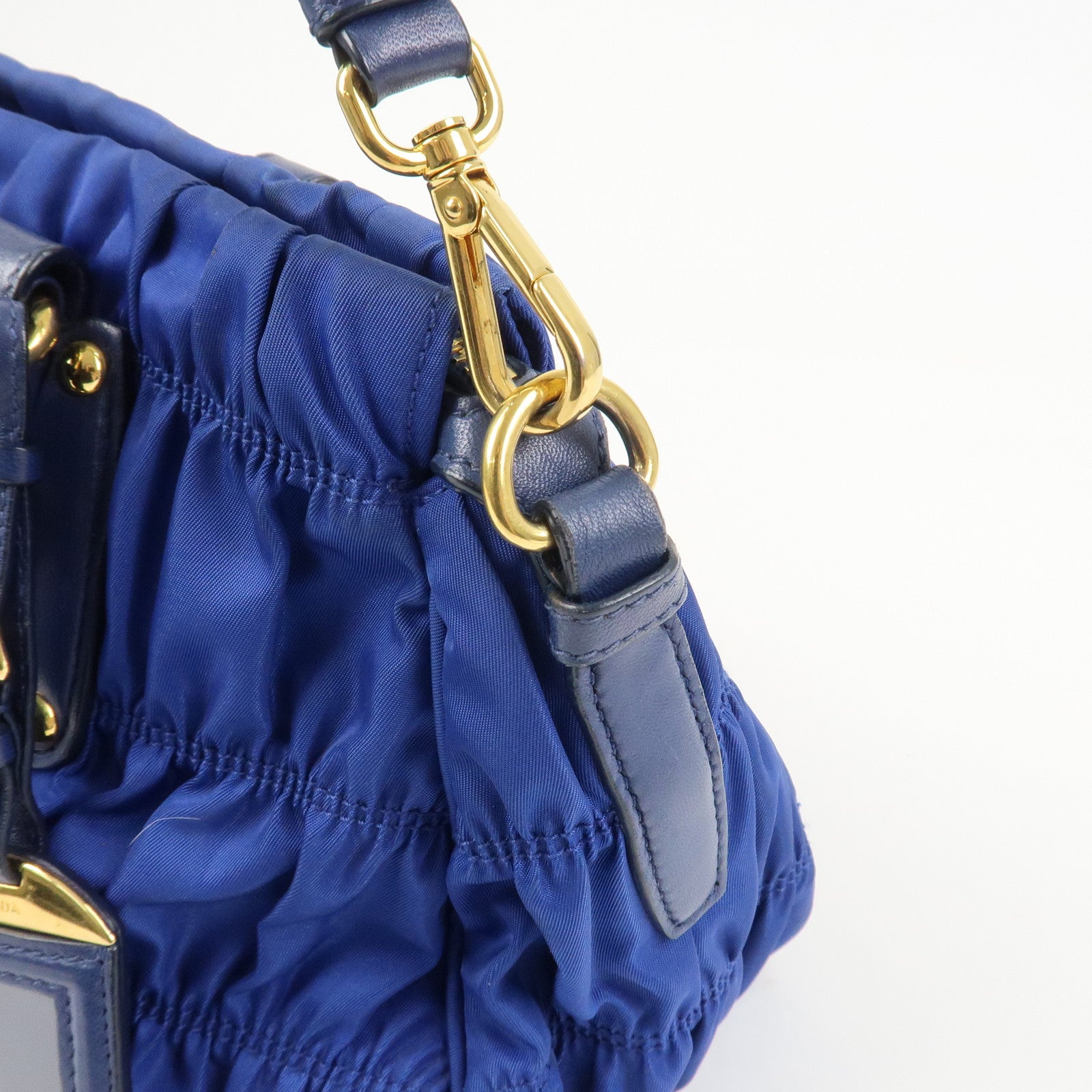PRADA Logo Nylon Leather 2Way Bag Hand Bag Shoulder Bag BN 1407