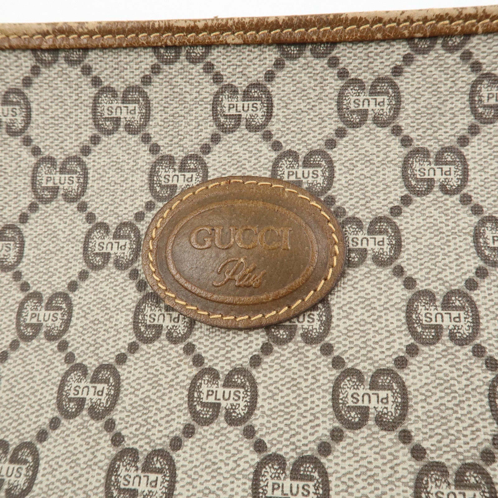 GUCCI Set Of 2 GG Monogram Leather Clutch Bags Beige Brown