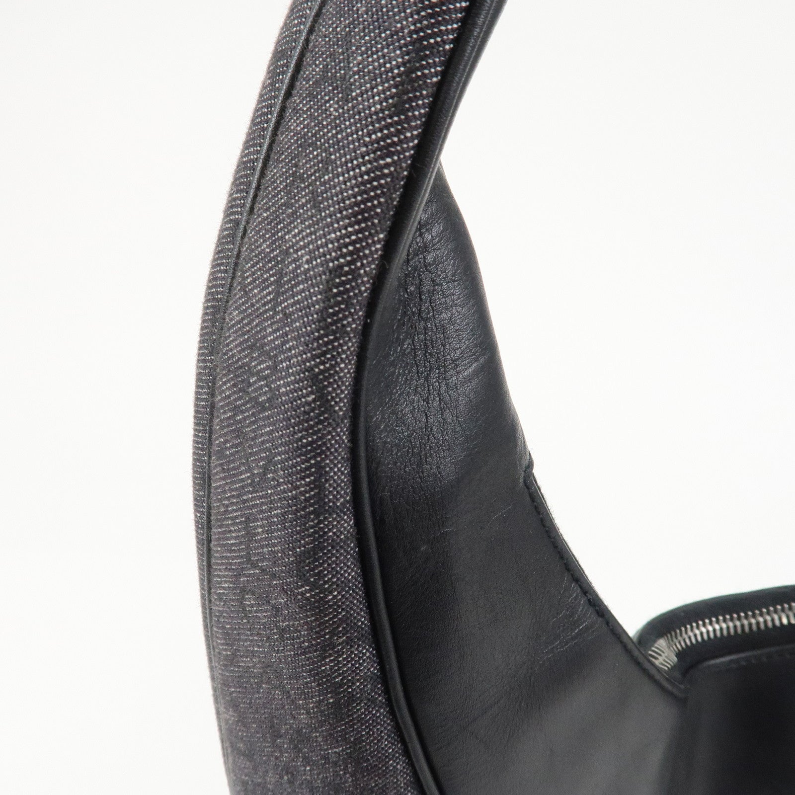 BVLGARI Logo Mania Canvas Leather Ascot Shoulder Bag Black