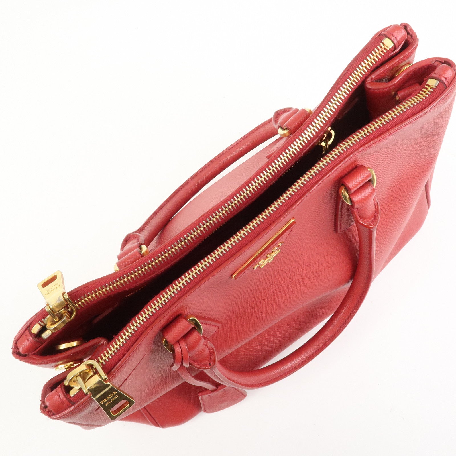 PRADA Saffiano Leather Galleria 2Way Shoulder Bag Hand Bag 1BA863