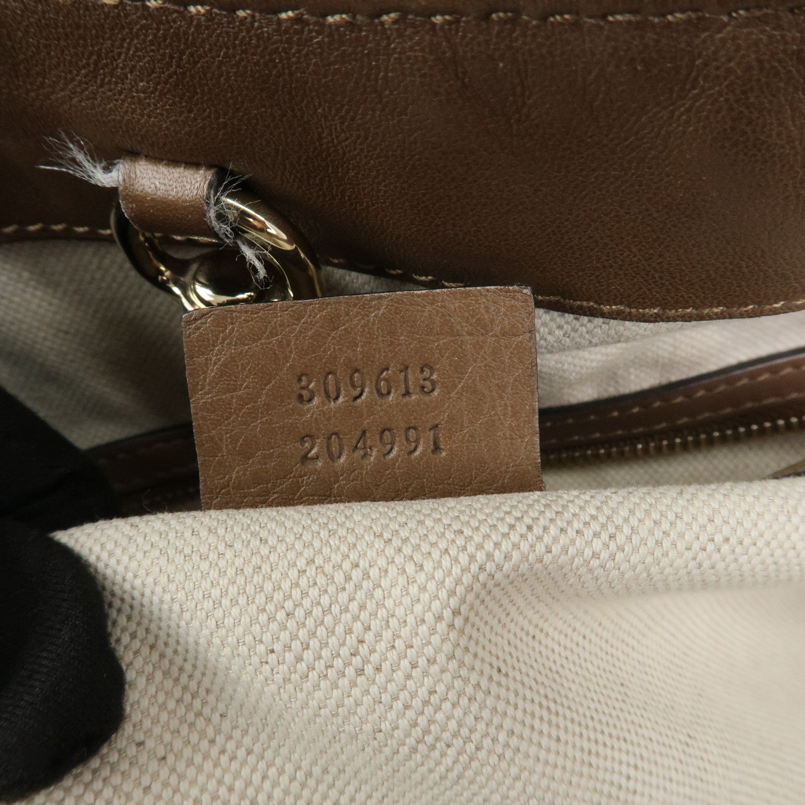 GUCCI GG Supreme Canvas Leather Tote Shoulder Bag Beige 309613