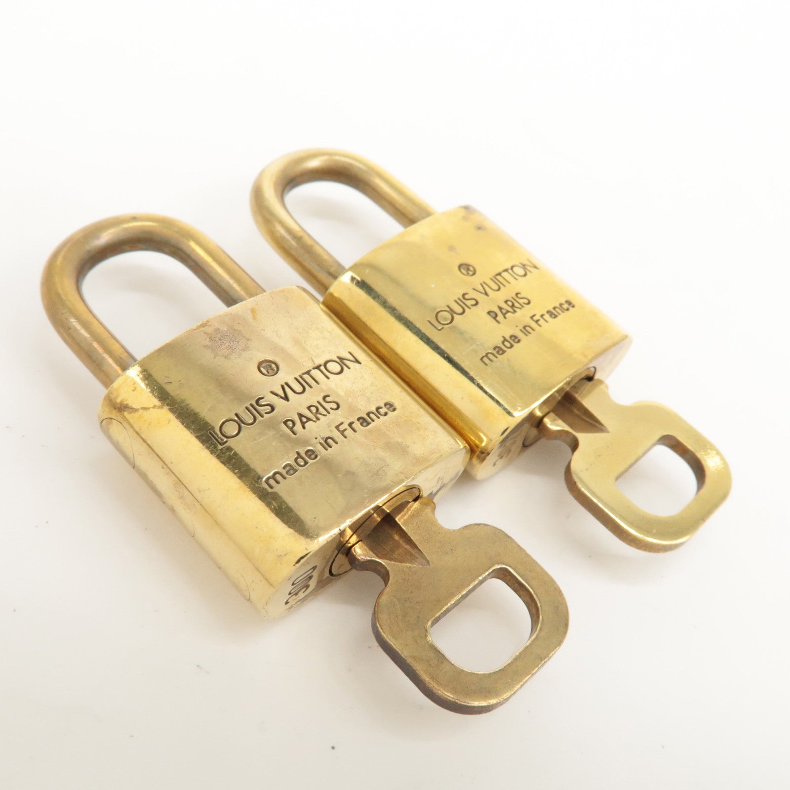 Louis Vuitton Set of 10 Lock & Key Cadena Key Lock Metal Gold Used